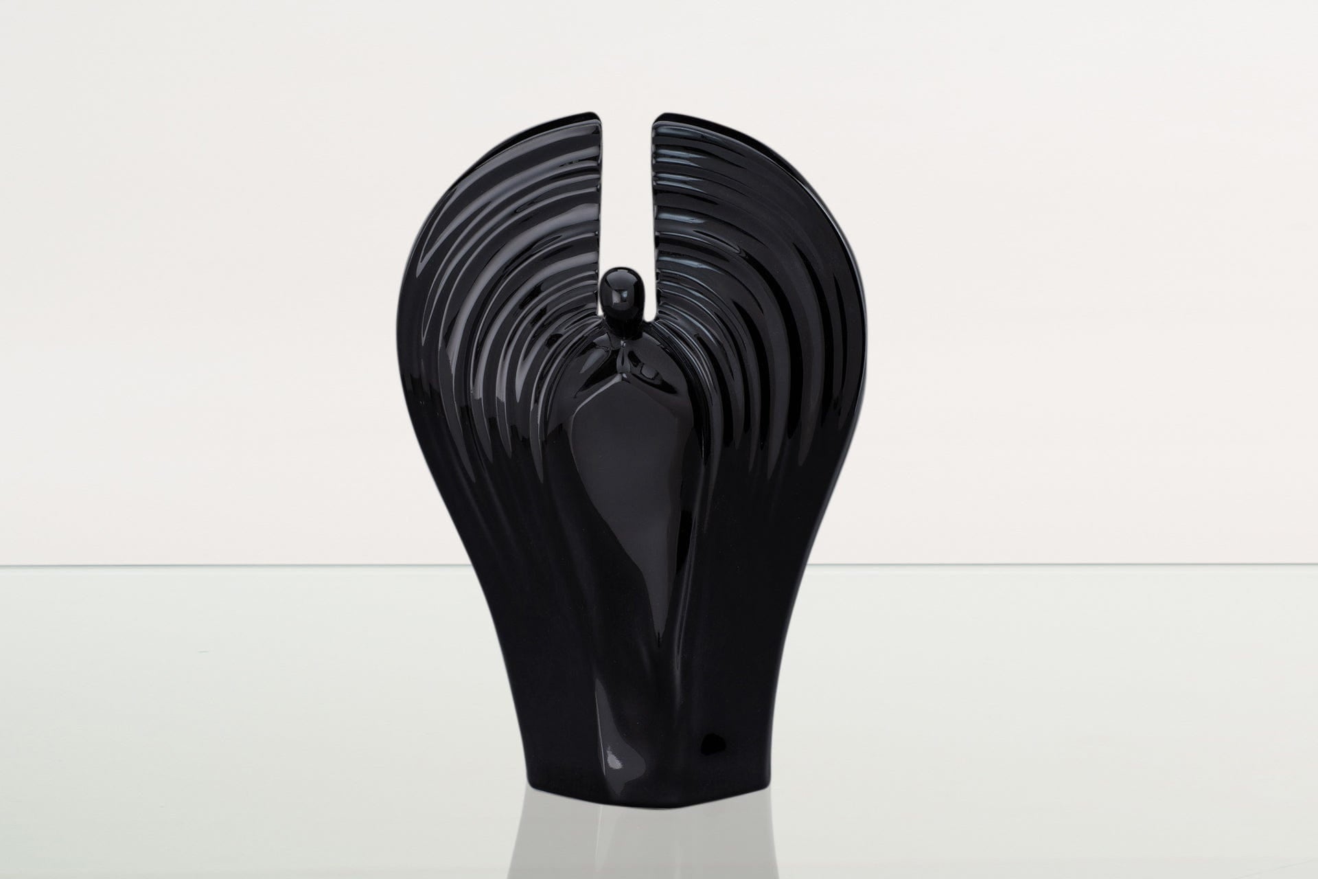 Guardian Handmade Cremation Urn for Ashes - Large | Lamp Black | Ceramic Urn - Pulvis Art Urns