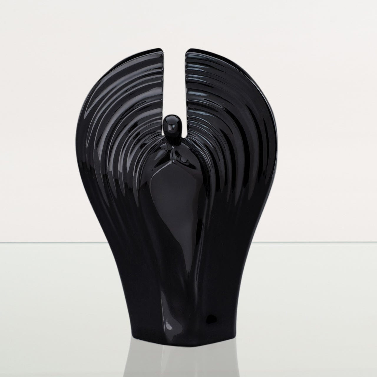 Guardian Handmade Cremation Urn for Ashes - Large | Lamp Black | Ceramic Urn - Pulvis Art Urns