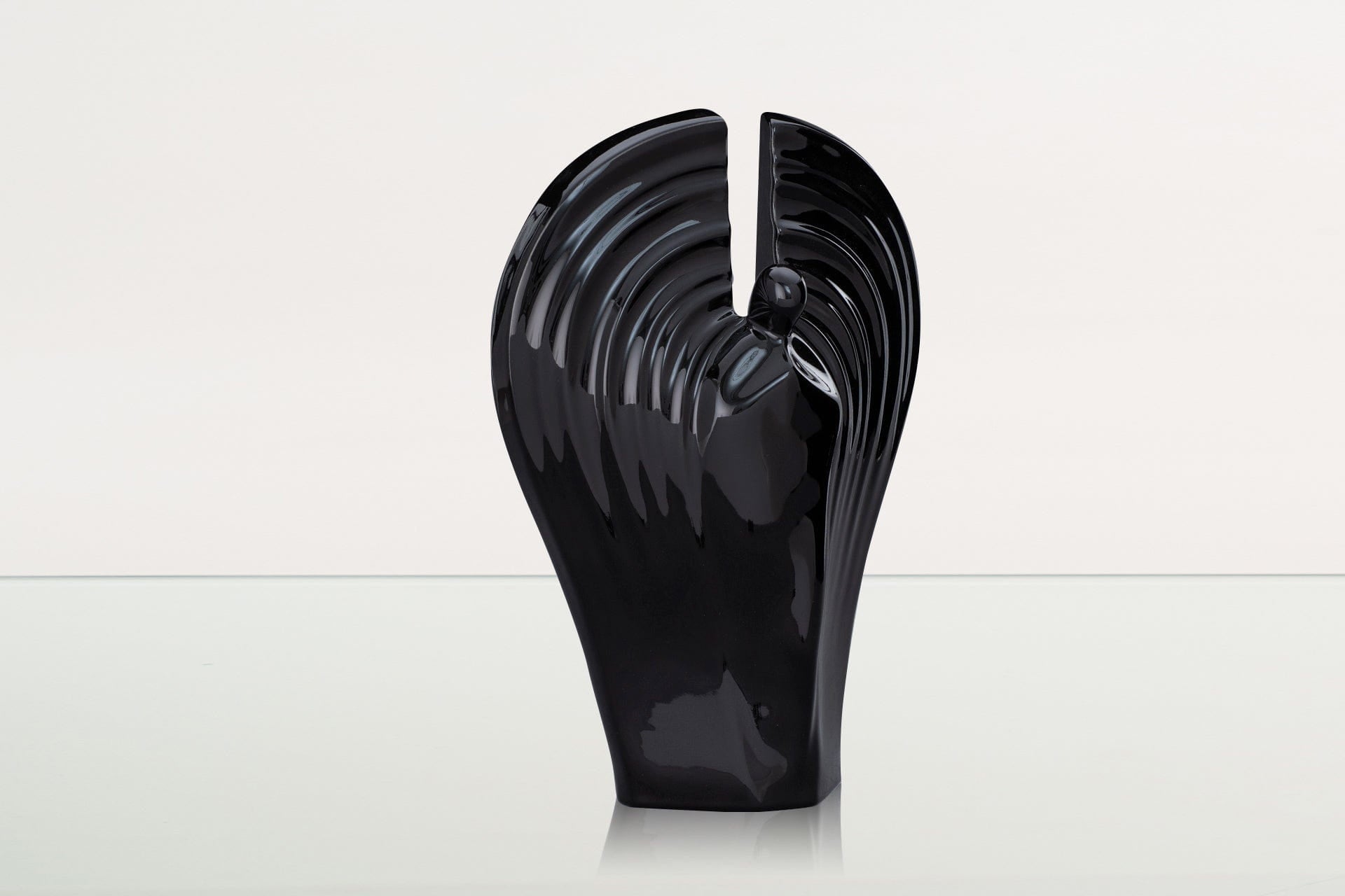 Guardian Handmade Cremation Urn for Ashes - Large | Lamp Black | Ceramic Urn - Pulvis Art Urns