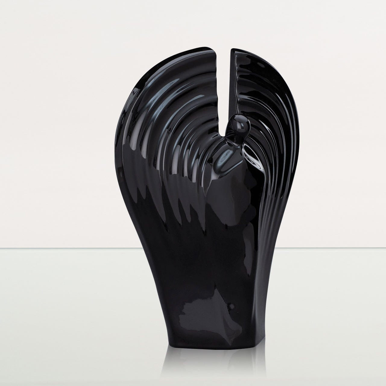 Guardian Handmade Cremation Urn for Ashes - Large | Lamp Black | Ceramic Urn - Pulvis Art Urns