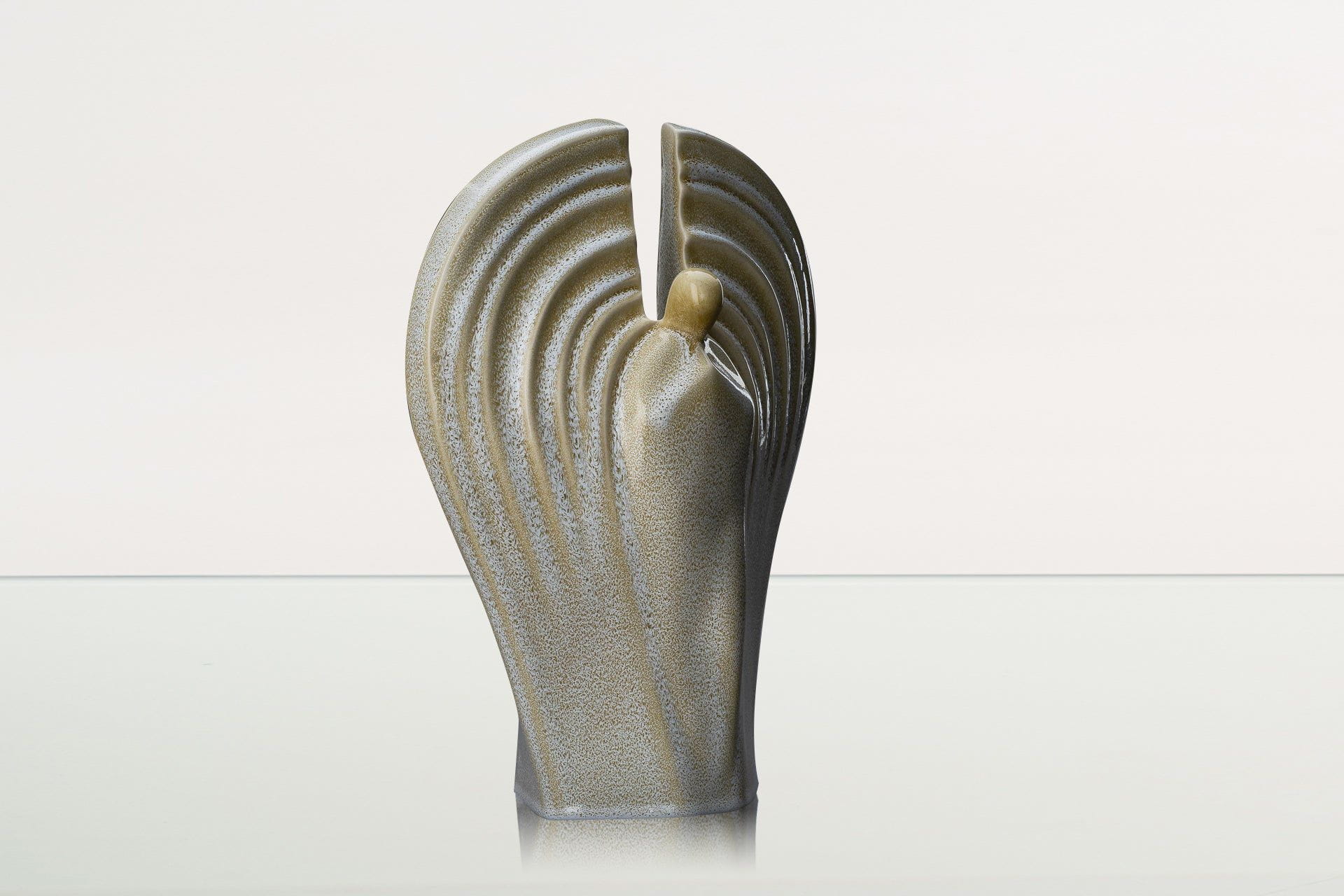 Guardian Handmade Cremation Urn for Ashes - Large | Light Sand Melange | Ceramic Urn - Pulvis Art Urns