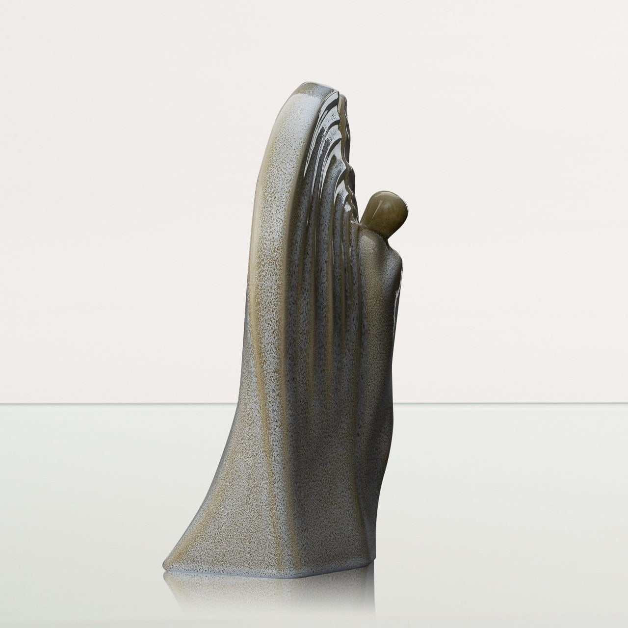 Guardian Handmade Cremation Urn for Ashes - Large | Light Sand Melange | Ceramic Urn - Pulvis Art Urns