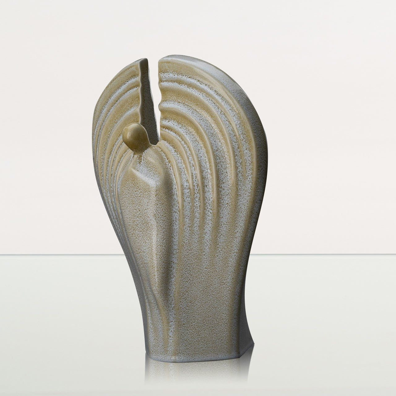 Guardian Handmade Cremation Urn for Ashes - Large | Light Sand Melange | Ceramic Urn - Pulvis Art Urns