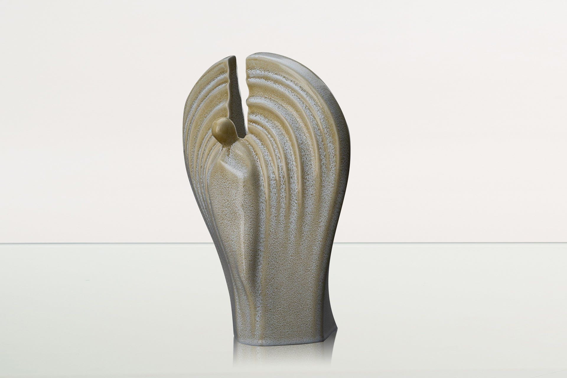 Guardian Handmade Cremation Urn for Ashes - Large | Light Sand Melange | Ceramic Urn - Pulvis Art Urns