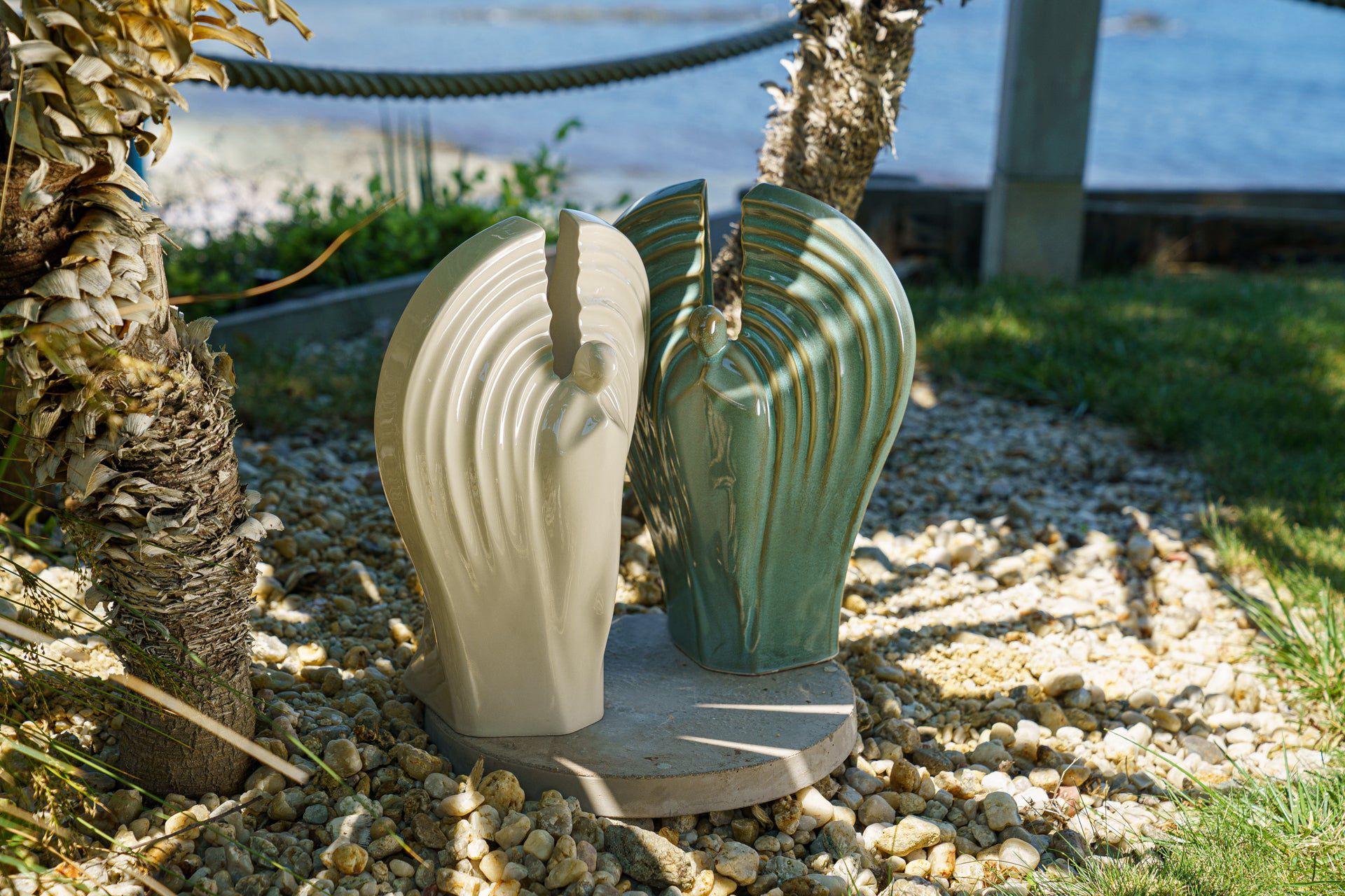 Guardian Handmade Cremation Urn for Ashes - Large | Off-white | Ceramic Urn - Pulvis Art Urns