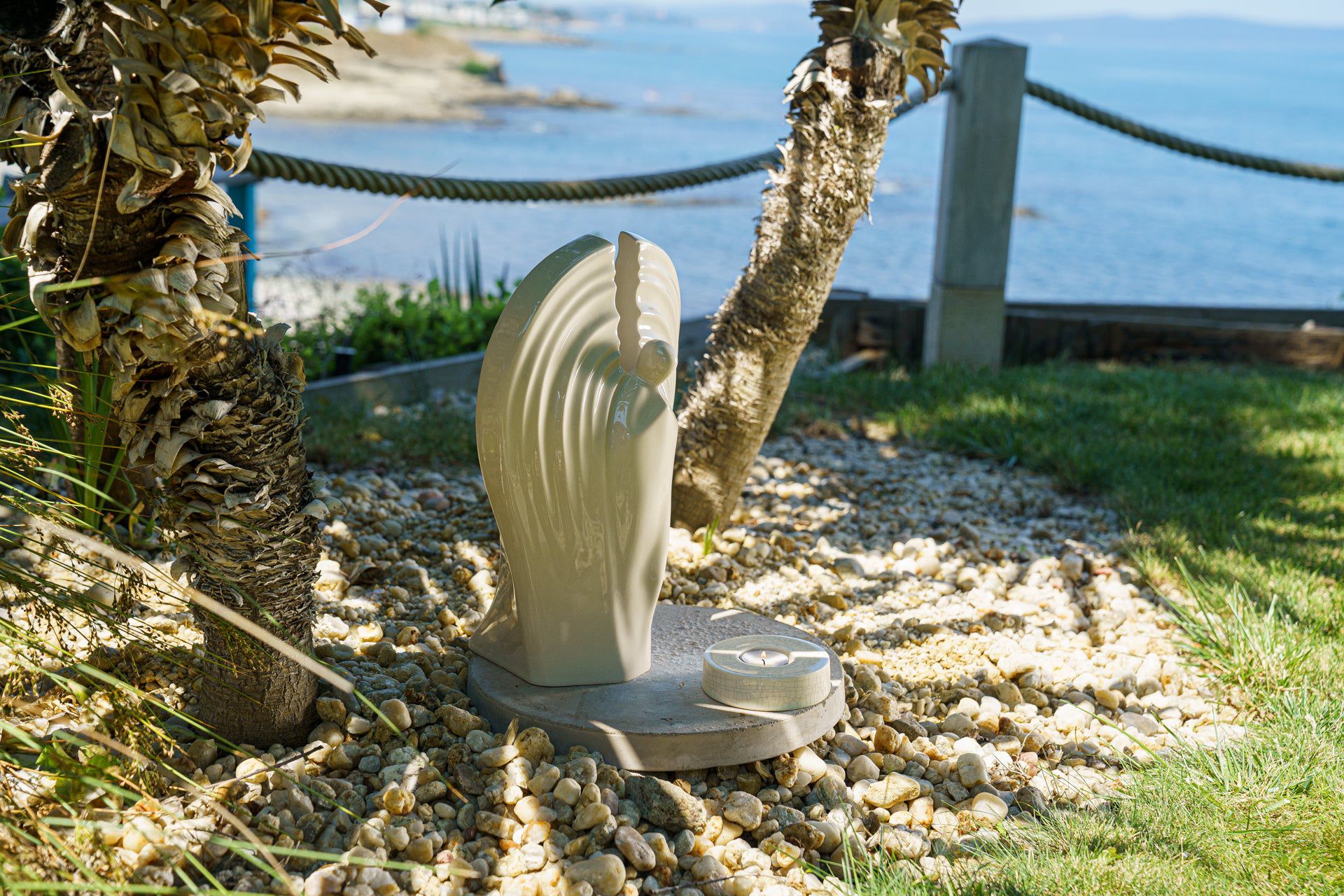 Guardian Handmade Cremation Urn for Ashes - Large | Off-white | Ceramic Urn - Pulvis Art Urns