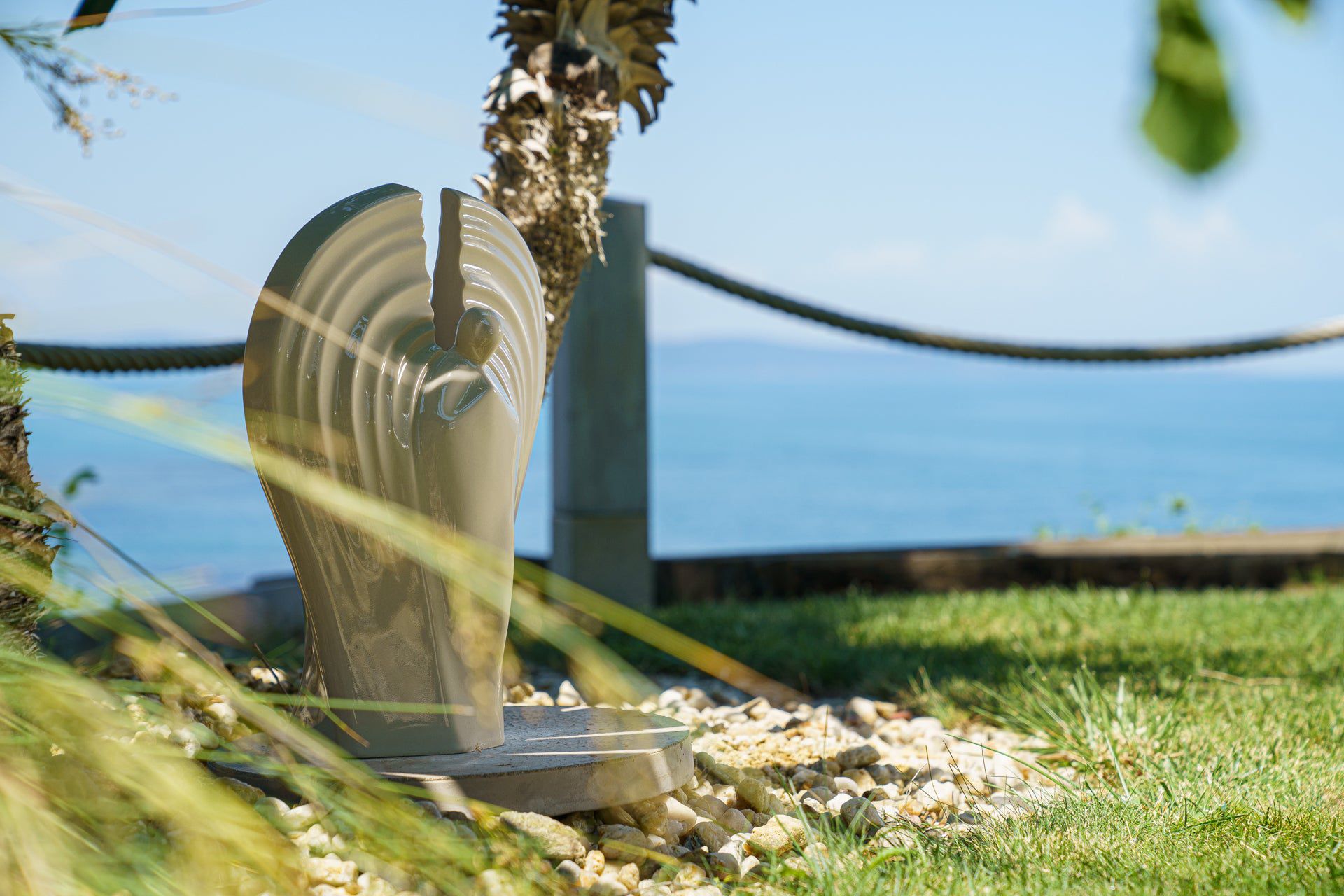 Guardian Handmade Cremation Urn for Ashes - Large | Off-white | Ceramic Urn - Pulvis Art Urns