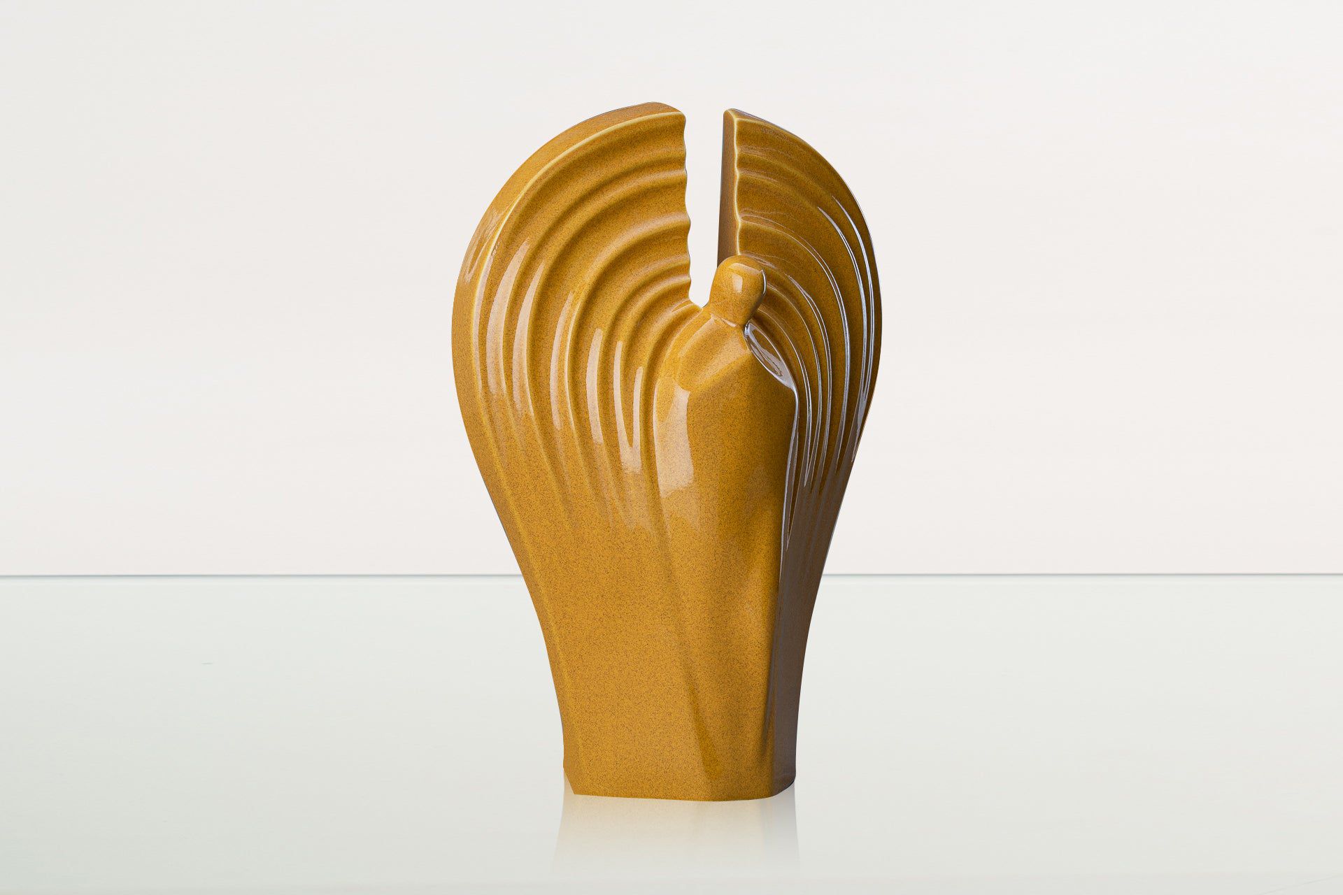 Guardian Handmade Cremation Urn for Ashes - Large Urn | Amber Yellow | Ceramic - Pulvis Art Urns