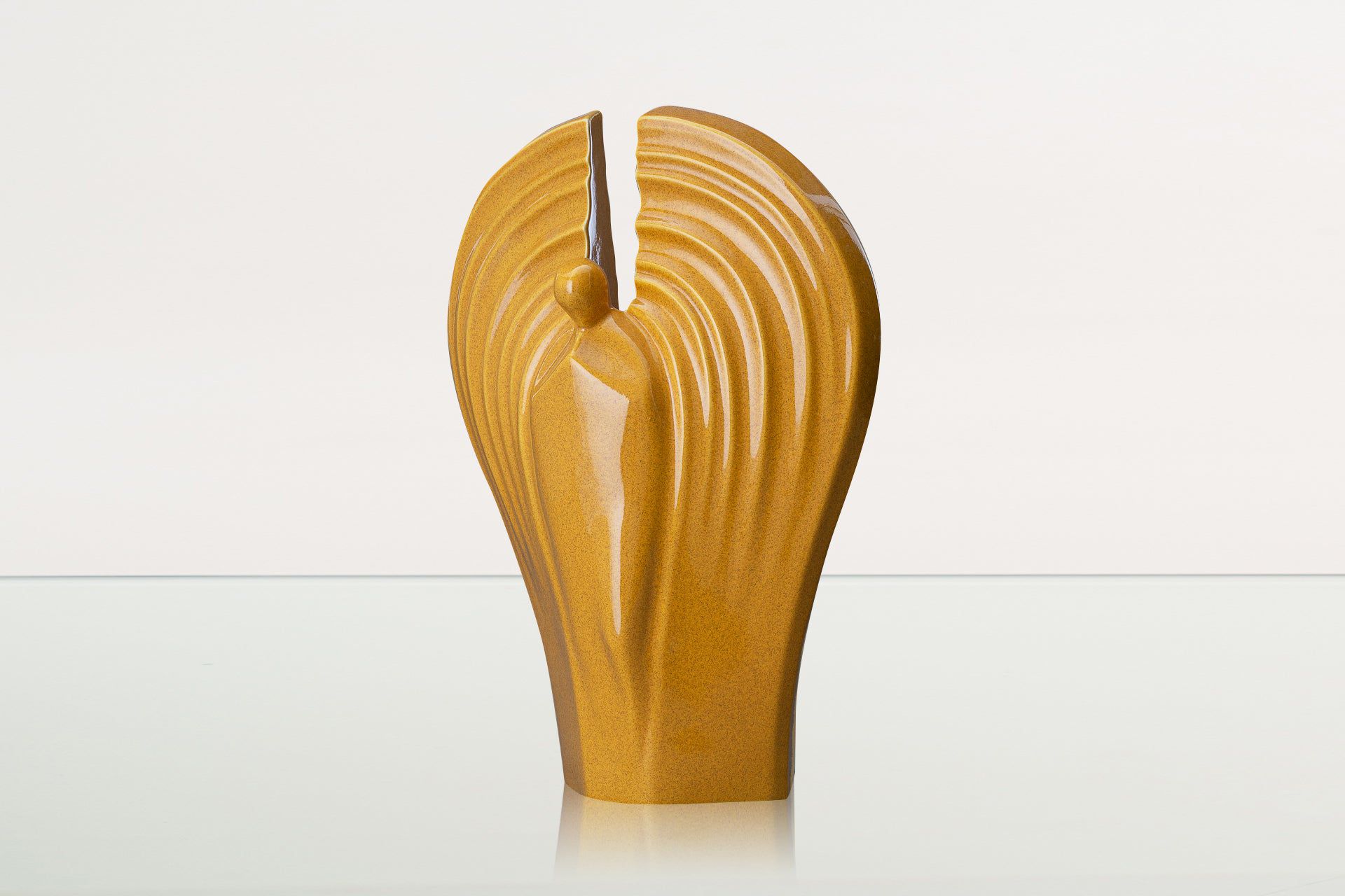 Guardian Handmade Cremation Urn for Ashes - Large Urn | Amber Yellow | Ceramic - Pulvis Art Urns