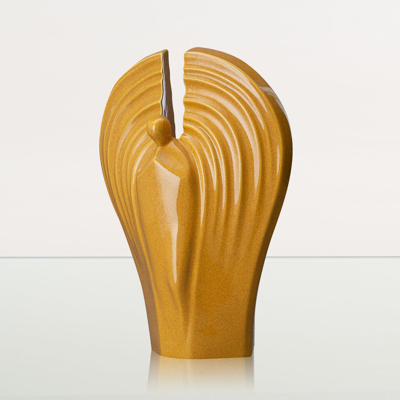 Guardian Handmade Cremation Urn for Ashes - Large Urn | Amber Yellow | Ceramic - Pulvis Art Urns