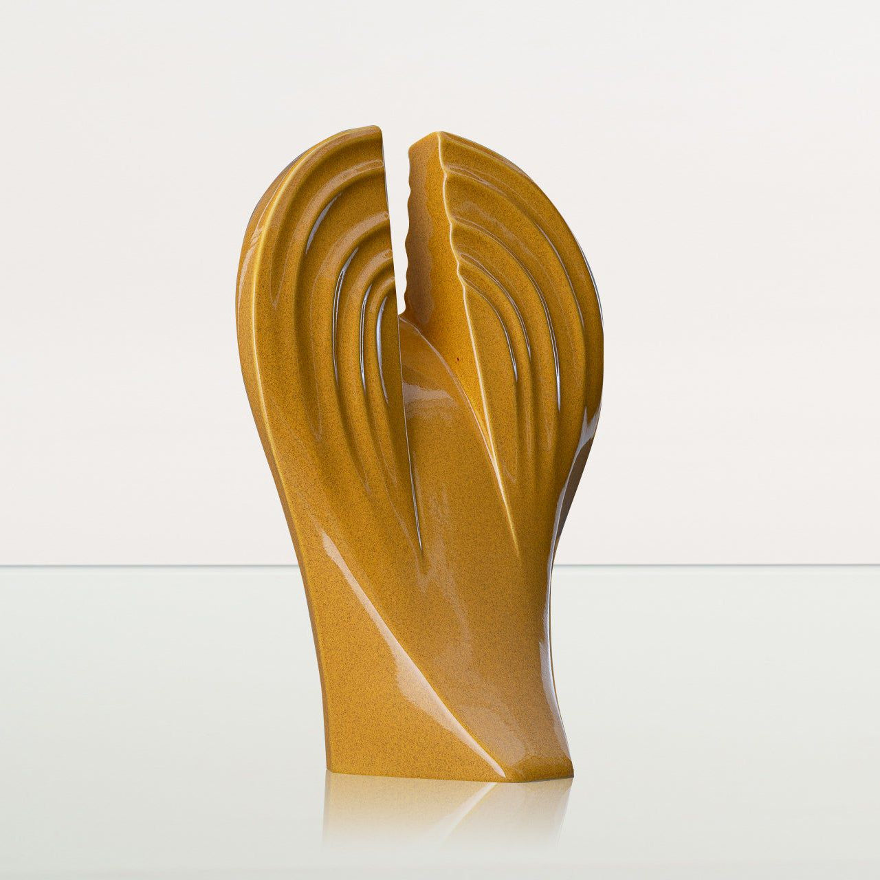 Guardian Handmade Cremation Urn for Ashes - Large Urn | Amber Yellow | Ceramic - Pulvis Art Urns