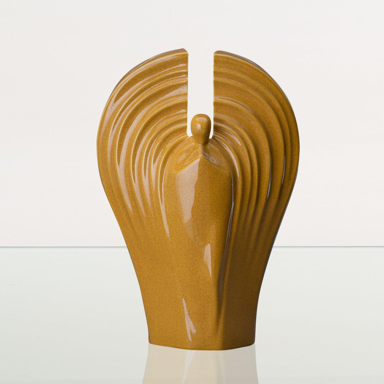 Guardian Handmade Cremation Urn for Ashes - Large Urn | Amber Yellow | Ceramic - Pulvis Art Urns