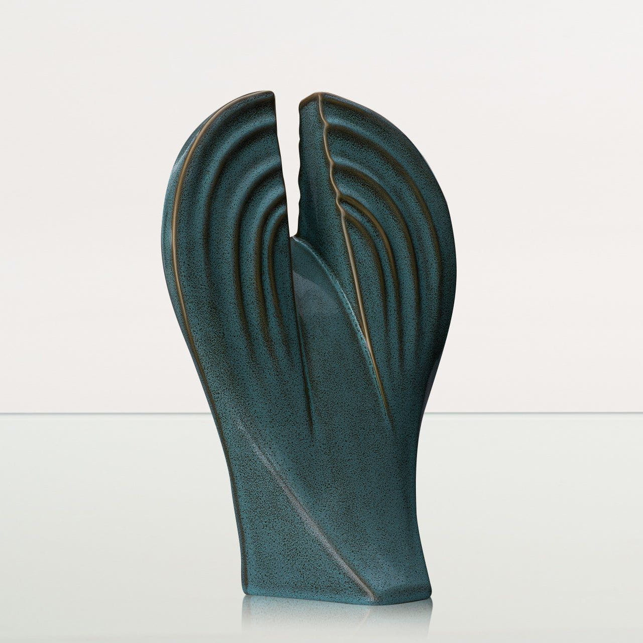 Guardian Handmade Cremation Urn for Ashes - Large Urn | Oily Green Melange - Pulvis Art Urns