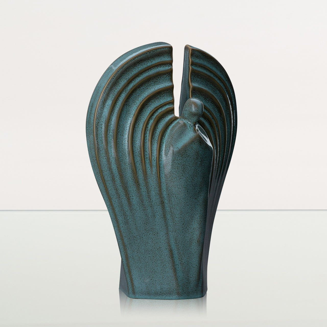 Guardian Handmade Cremation Urn for Ashes - Large Urn | Oily Green Melange - Pulvis Art Urns