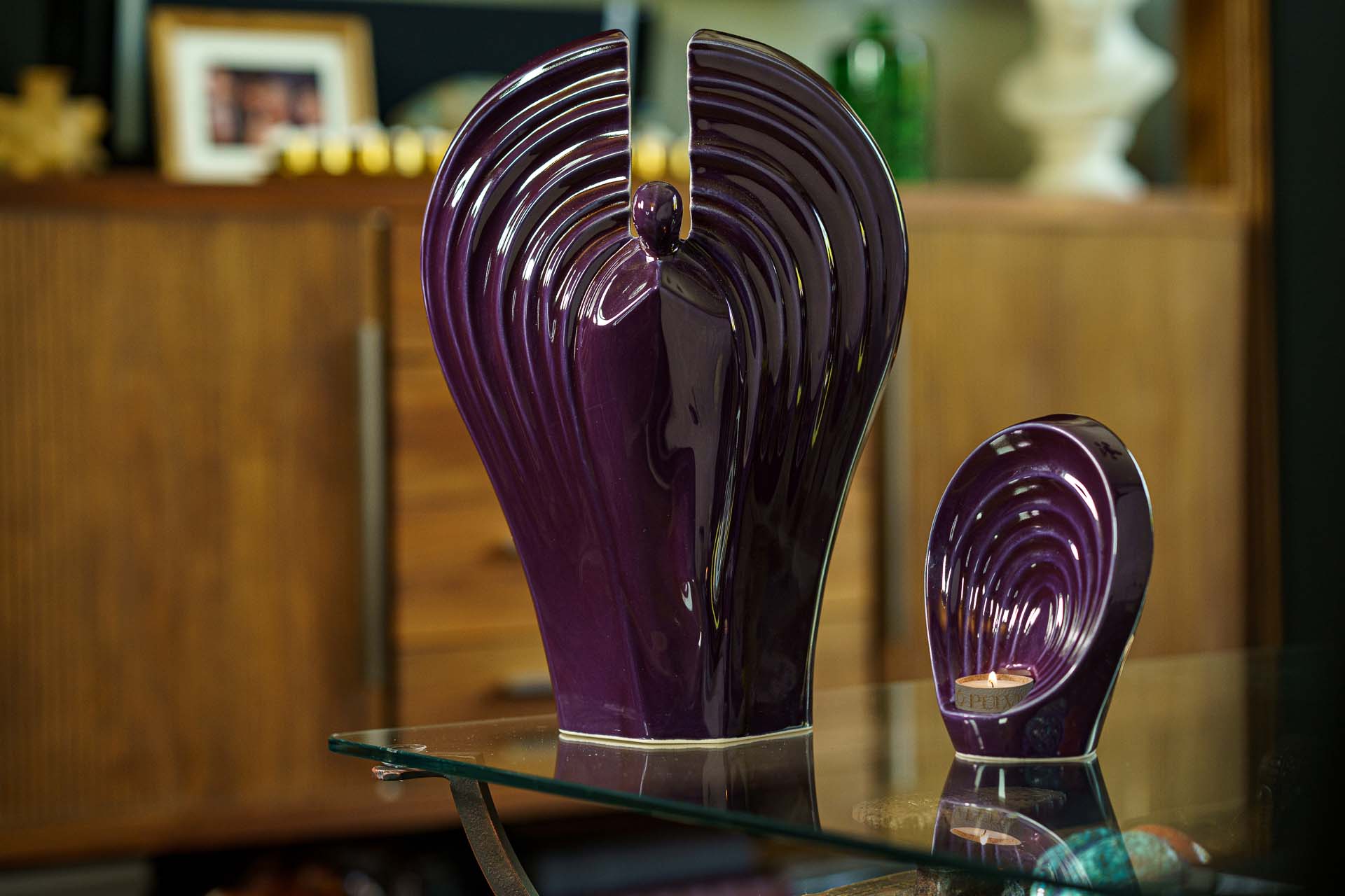 Guardian Handmade Cremation Urn for Ashes - Large | Violet | Ceramic Urn - Pulvis Art Urns