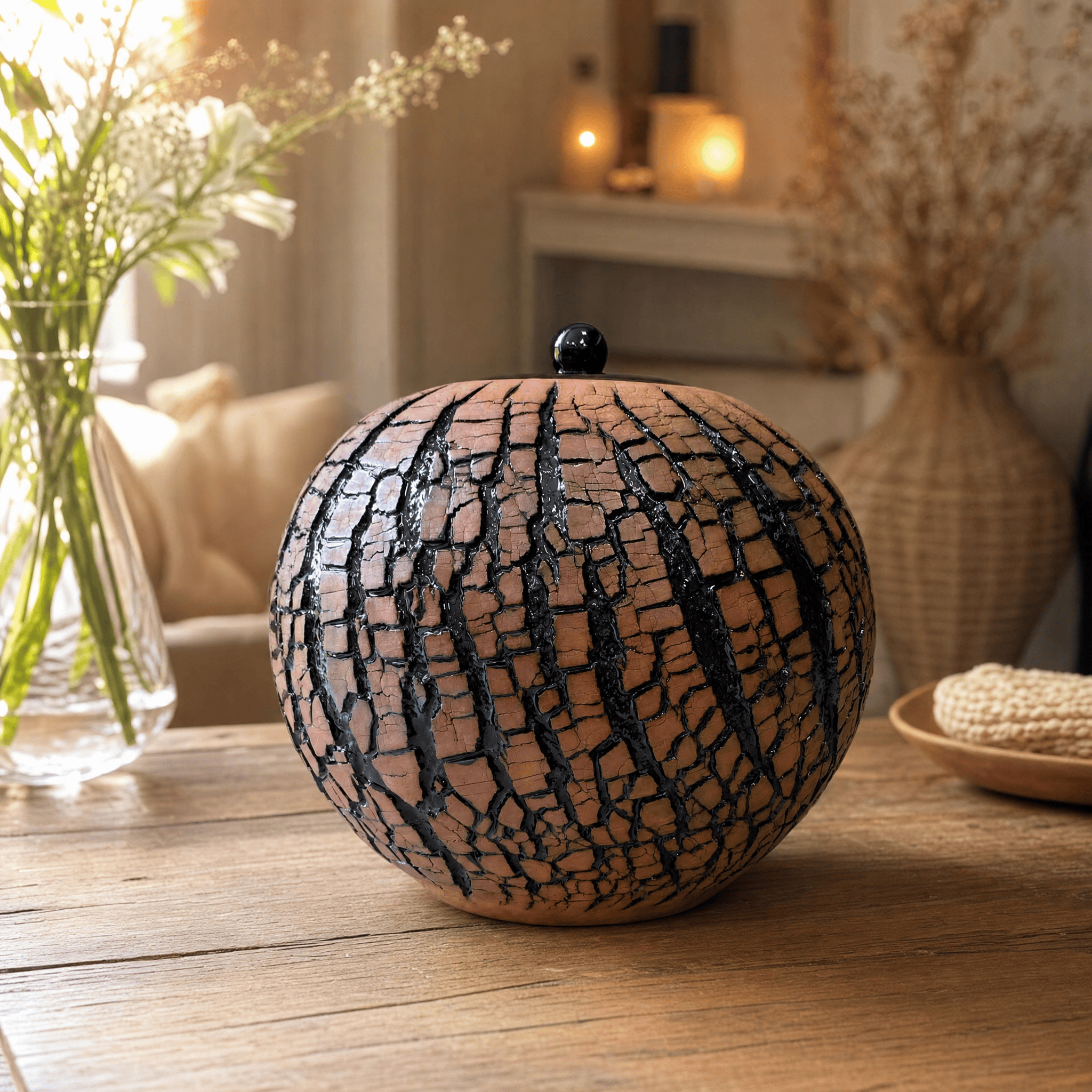 Pulvis Art Urns Adult Size Urn Handmade Cremation Urn "Aurea" - Large | Pottery Wheel Urn