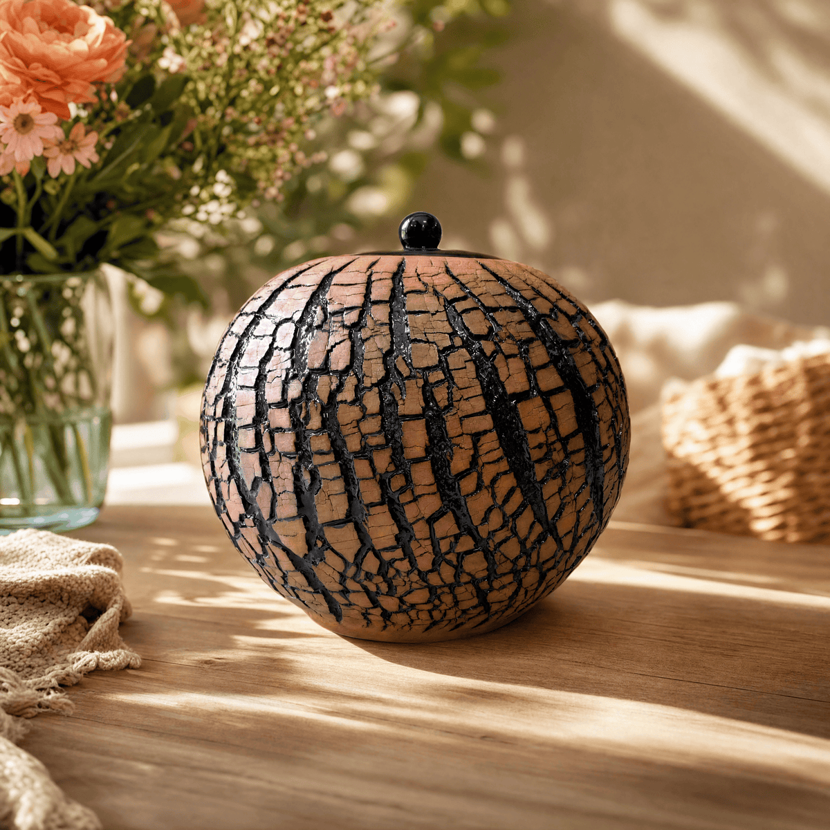Pulvis Art Urns Adult Size Urn Handmade Cremation Urn "Aurea" - Large | Pottery Wheel Urn
