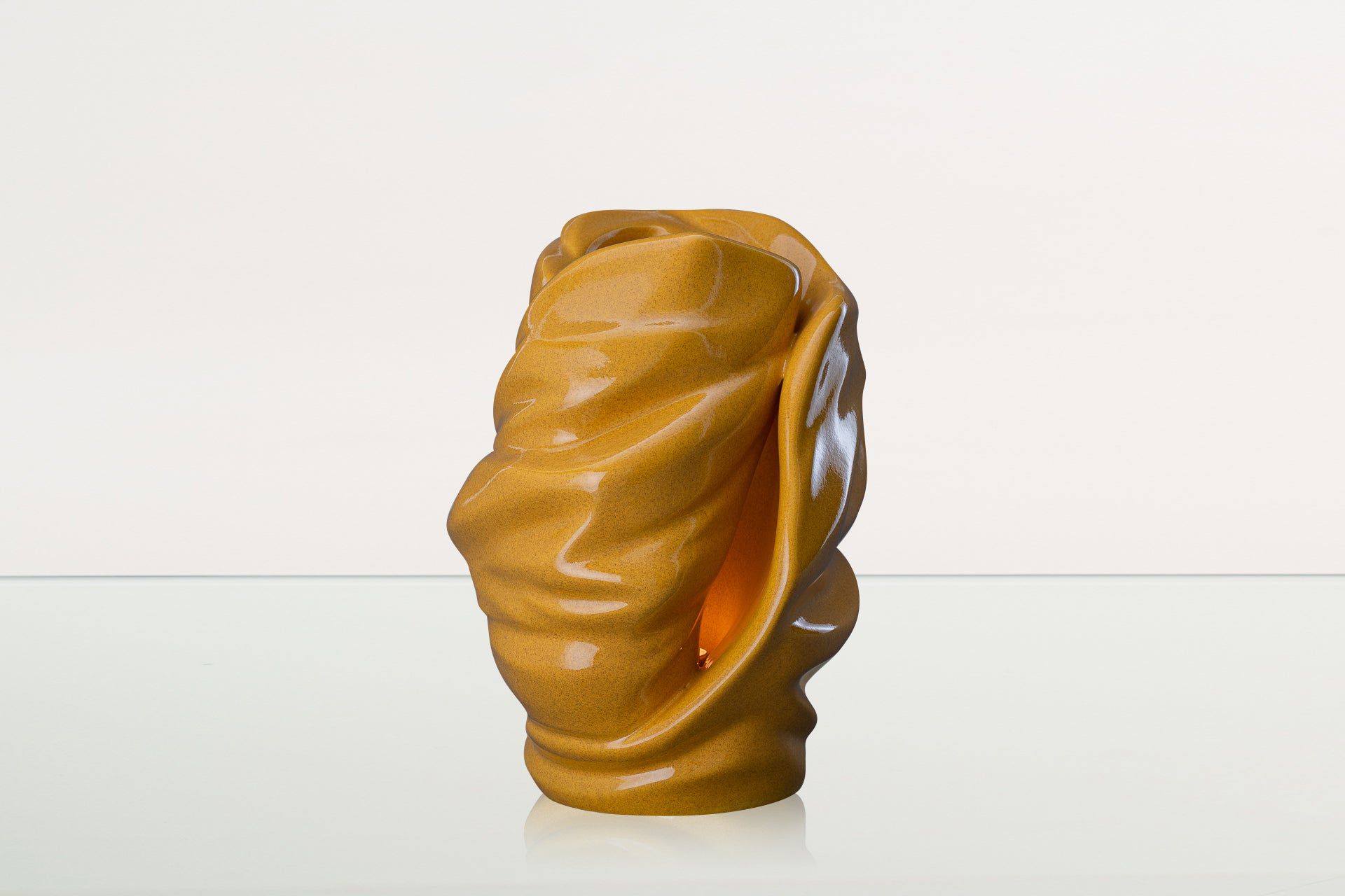 Handmade Cremation Urn for Ashes "Light" - Large | Amber Yellow | Ceramic Art Urn - Pulvis Art Urns