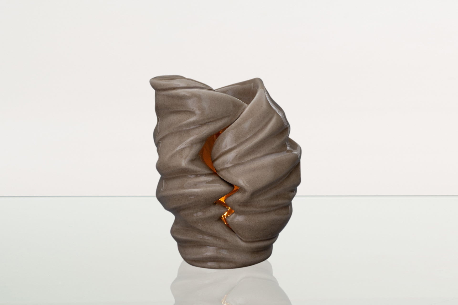 Handmade Cremation Urn for Ashes "Light" - Large | Beige Grey | Ceramic Art Urn - Pulvis Art Urns