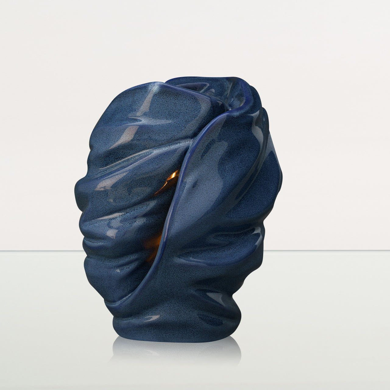 Handmade Cremation Urn for Ashes "Light" - Large | Blue Melange | Ceramic Urn - Pulvis Art Urns