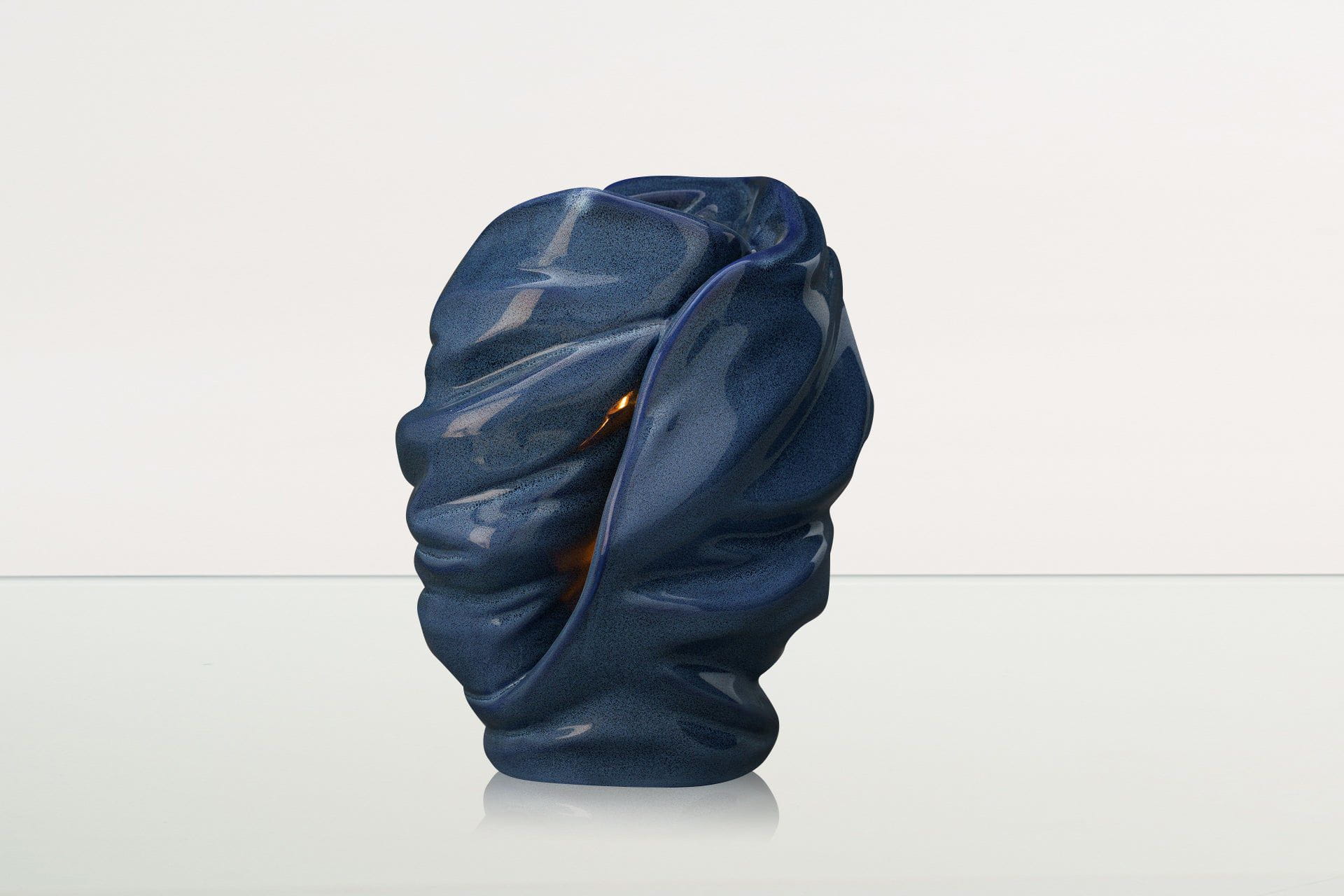 Handmade Cremation Urn for Ashes "Light" - Large | Blue Melange | Ceramic Urn - Pulvis Art Urns