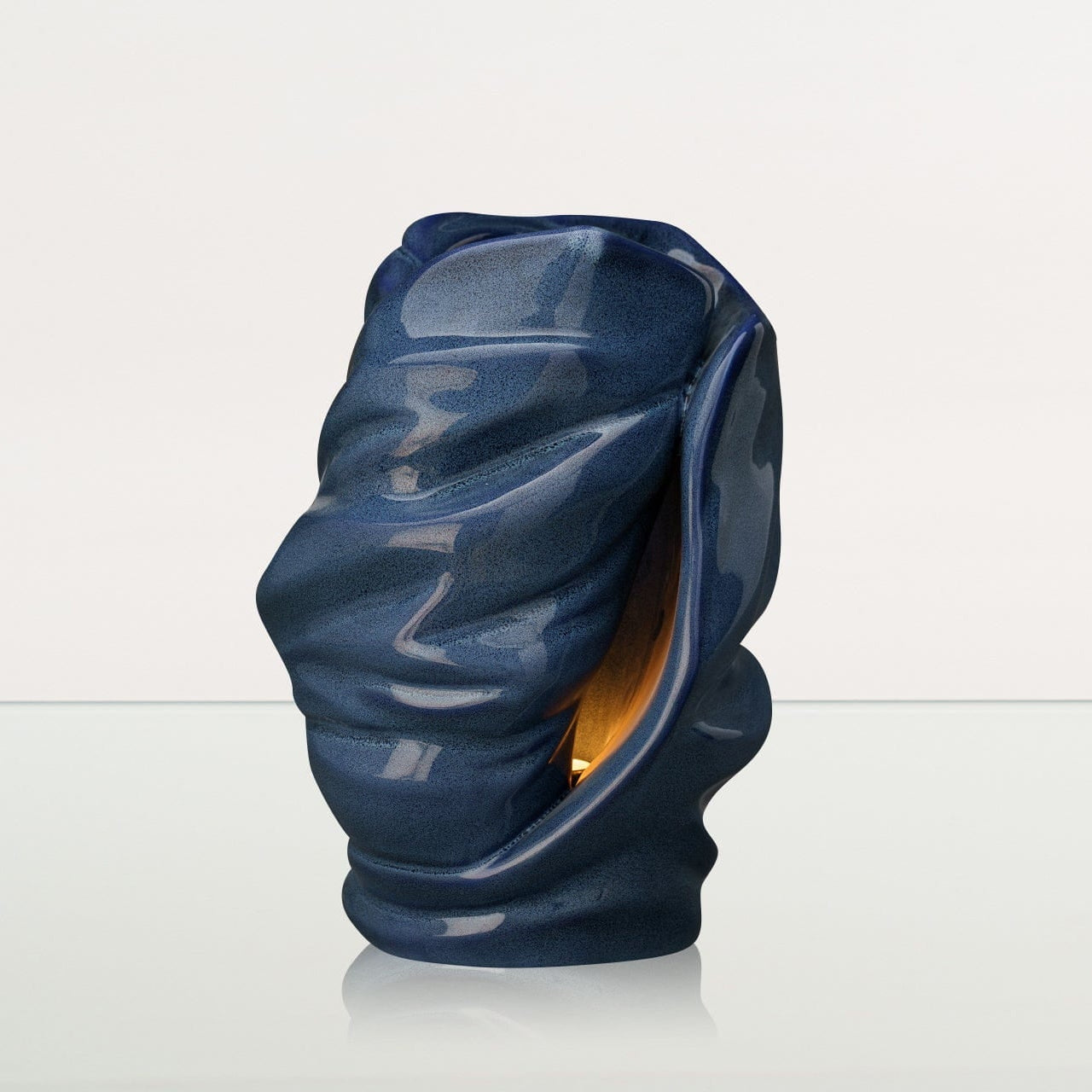 Handmade Cremation Urn for Ashes "Light" - Large | Blue Melange | Ceramic Urn - Pulvis Art Urns