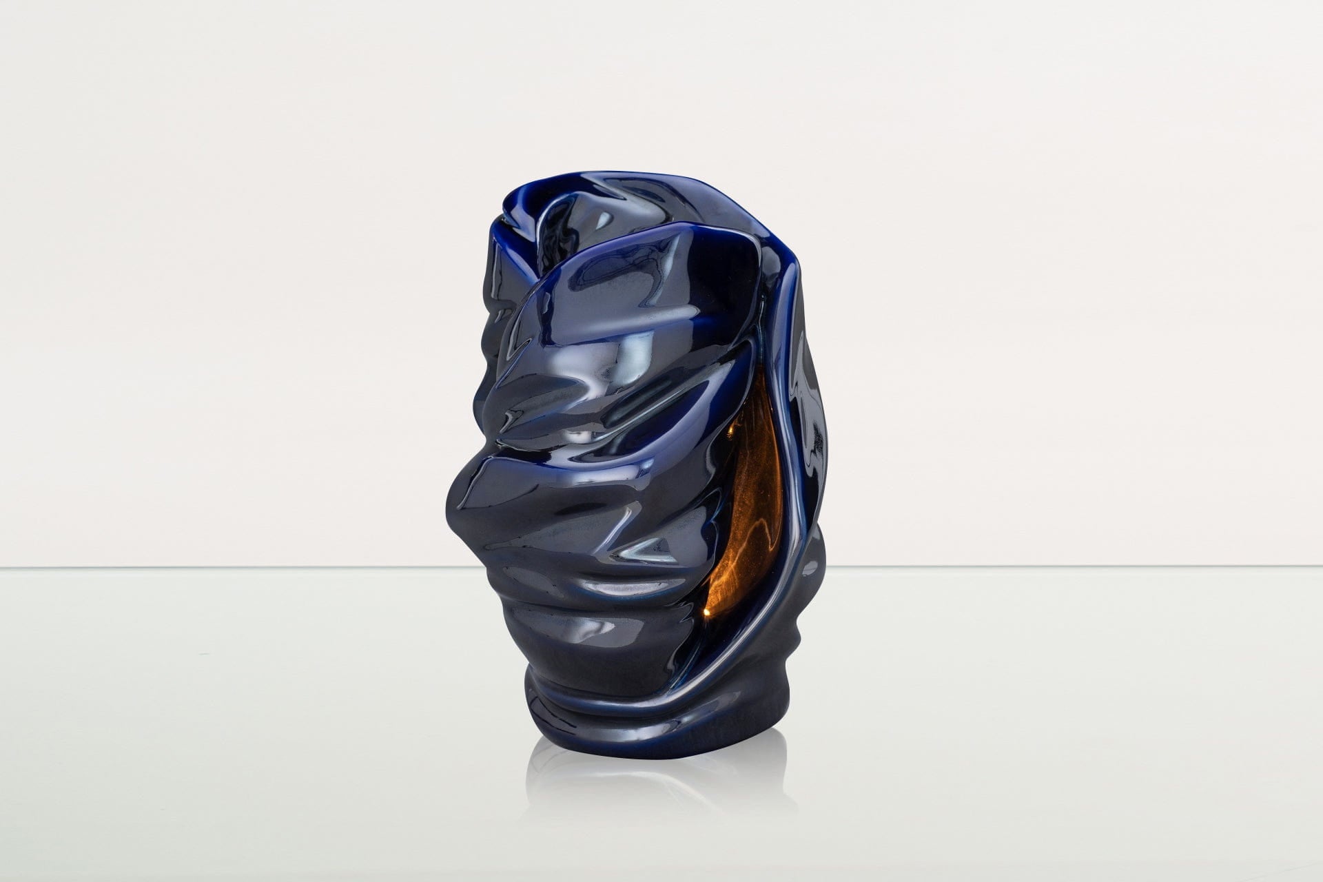 Handmade Cremation Urn for Ashes "Light" - Large | Cobalt Metallic | Ceramic Urn - Pulvis Art Urns