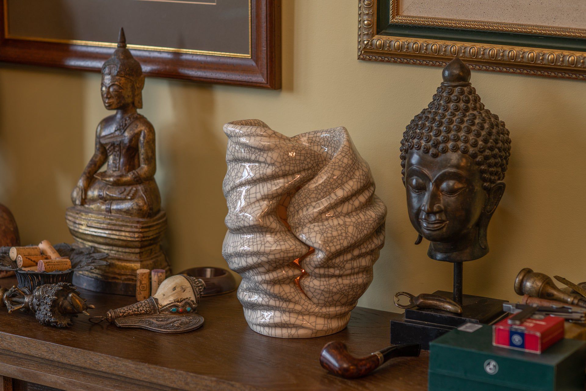 Handmade Cremation Urn for Ashes "Light" - Large Urn | Craquelure | Ceramic - Pulvis Art Urns