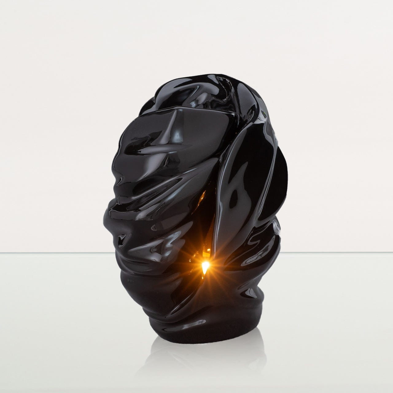 Handmade Cremation Urn for Ashes "Light" - Large | Lamp Black | Ceramic Art Urn - Pulvis Art Urns