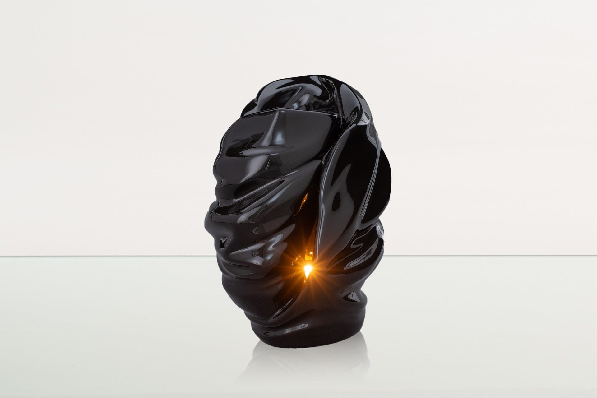 Handmade Cremation Urn for Ashes "Light" - Large | Lamp Black | Ceramic Art Urn - Pulvis Art Urns