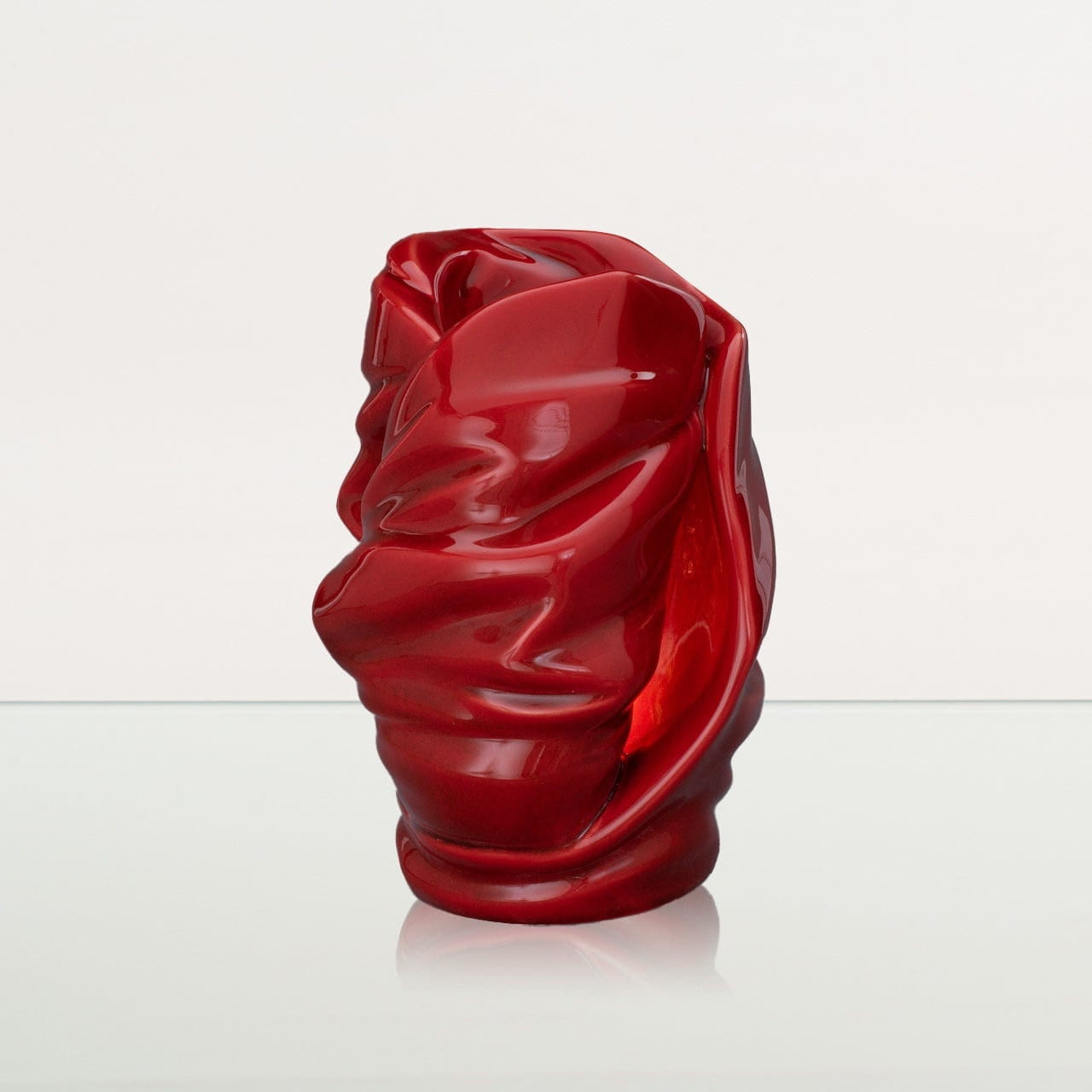 Handmade Cremation Urn for Ashes "Light" - Large | Red | Ceramic Art Urn - Pulvis Art Urns