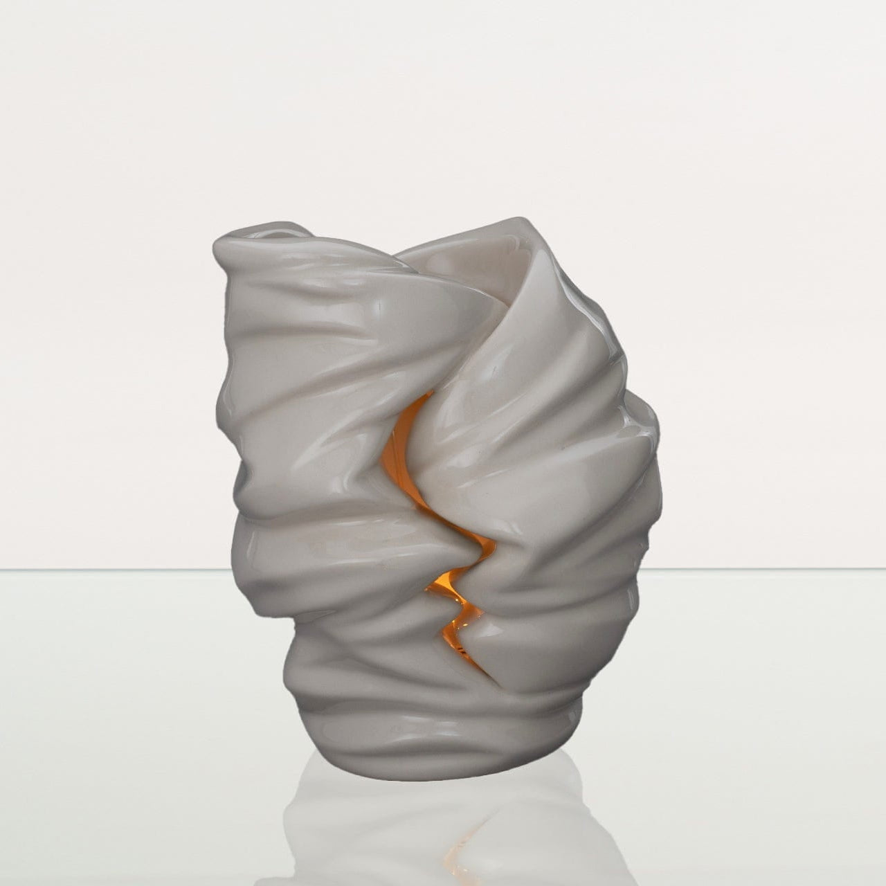 Handmade Cremation Urn for Ashes "Light" - Large | Off-white | Ceramic Art Urn - Pulvis Art Urns