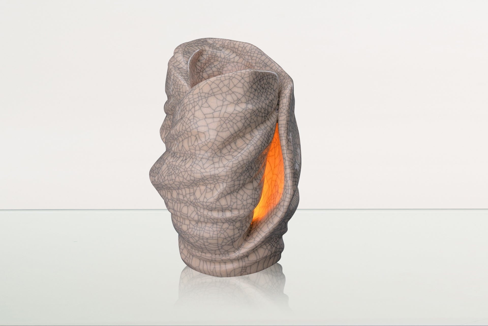 Handmade Cremation Urn for Ashes "Light" - Large Urn | Craquelure | Ceramic - Pulvis Art Urns