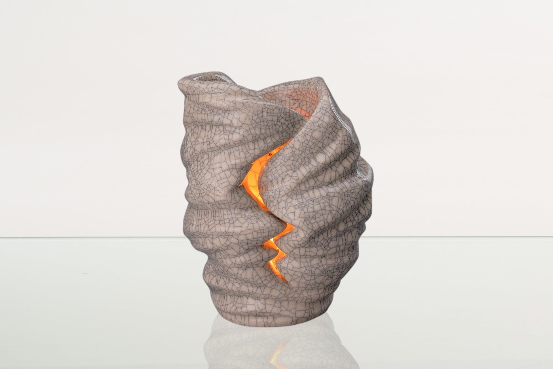 Handmade Cremation Urn for Ashes "Light" - Large Urn | Craquelure | Ceramic - Pulvis Art Urns