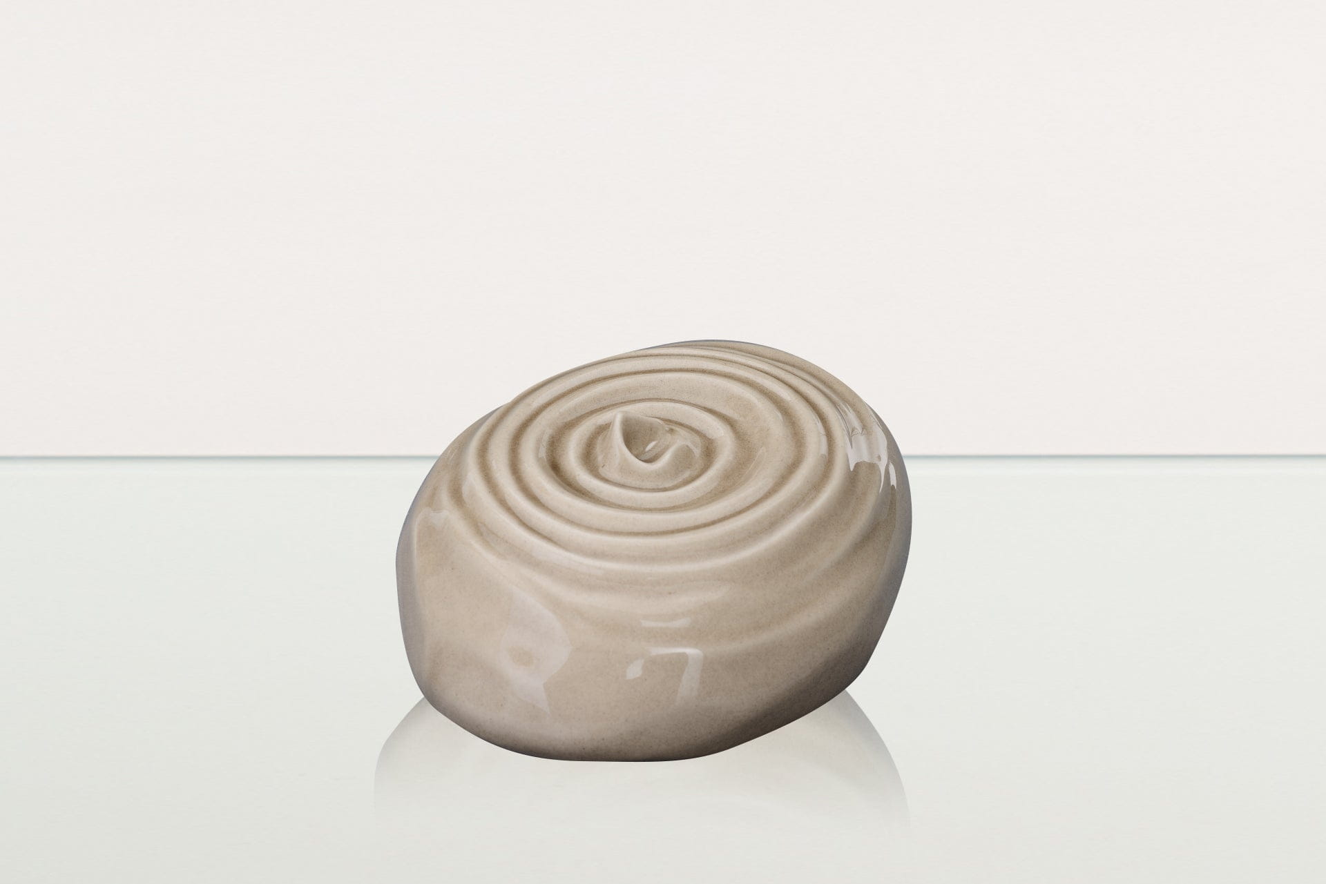 Handmade Cremation Urn for Ashes "Resonance" - Large Urn | Beige Grey | Ceramic - Pulvis Art Urns