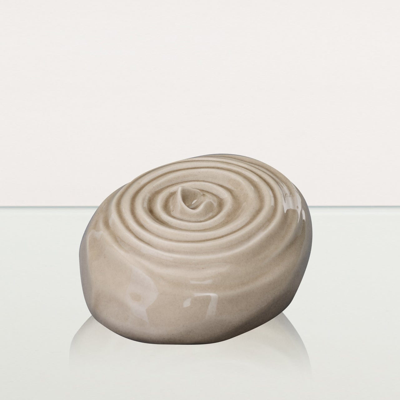 Handmade Cremation Urn for Ashes "Resonance" - Large Urn | Beige Grey | Ceramic - Pulvis Art Urns