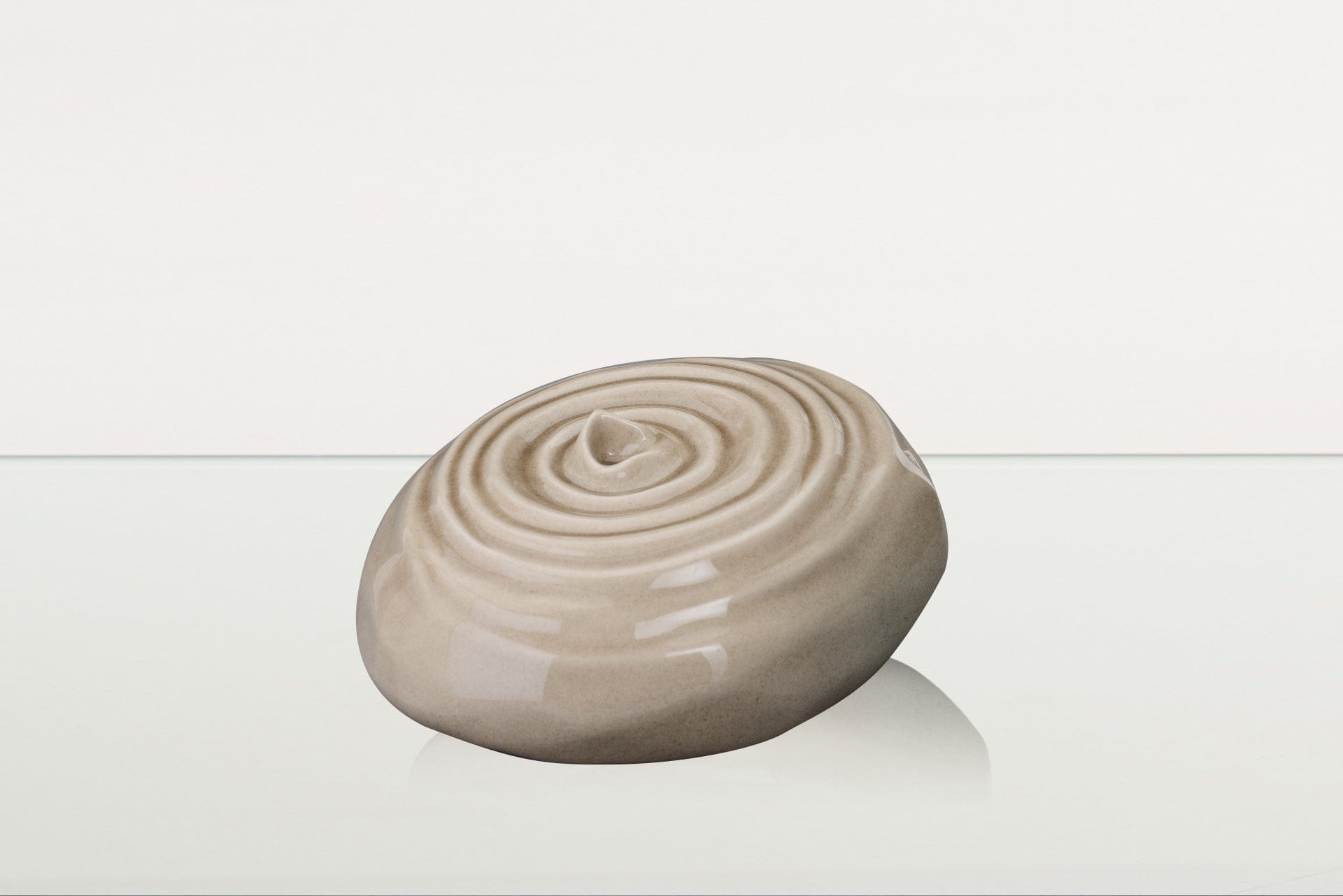 Handmade Cremation Urn for Ashes "Resonance" - Large Urn | Beige Grey | Ceramic - Pulvis Art Urns