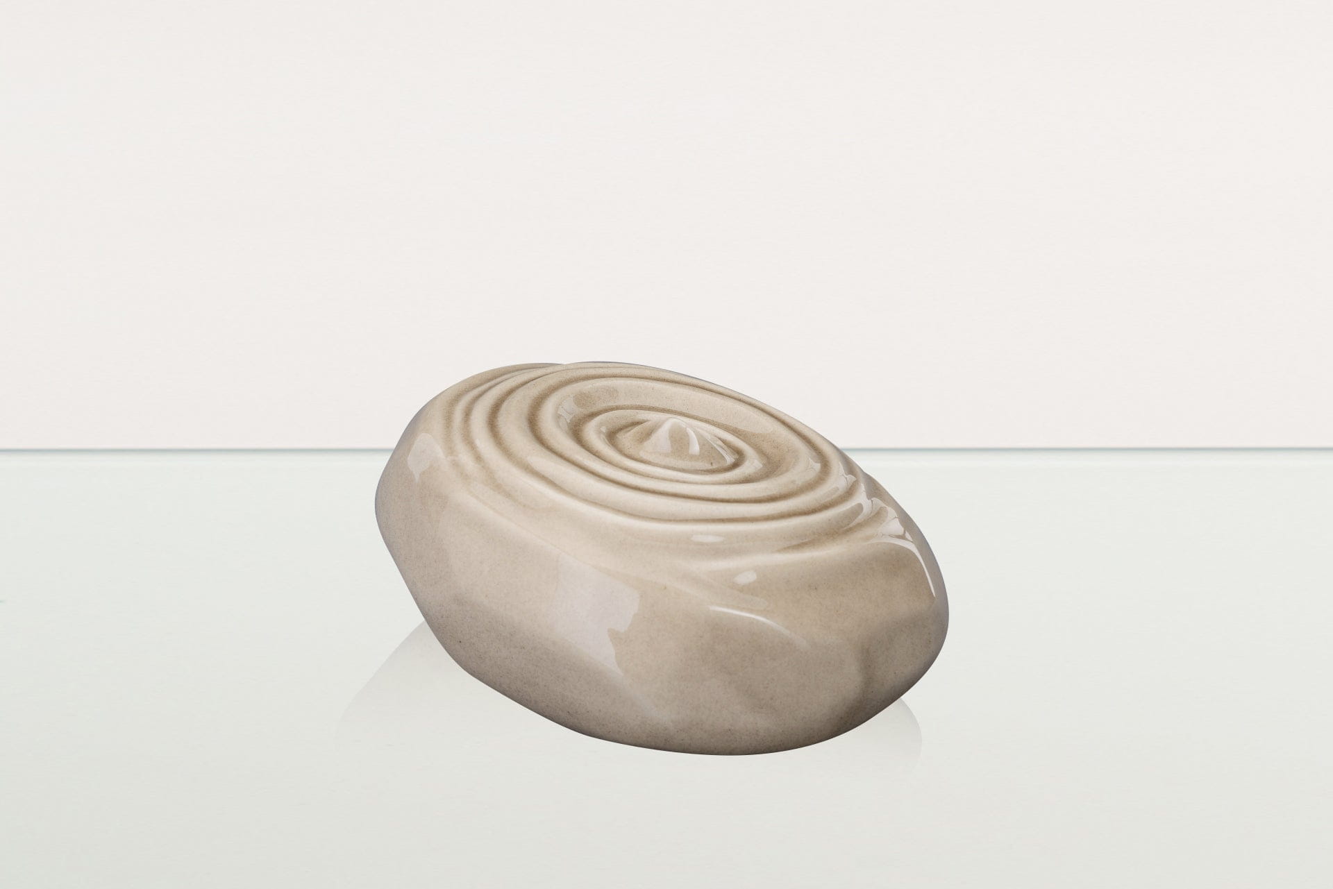 Handmade Cremation Urn for Ashes "Resonance" - Large Urn | Beige Grey | Ceramic - Pulvis Art Urns