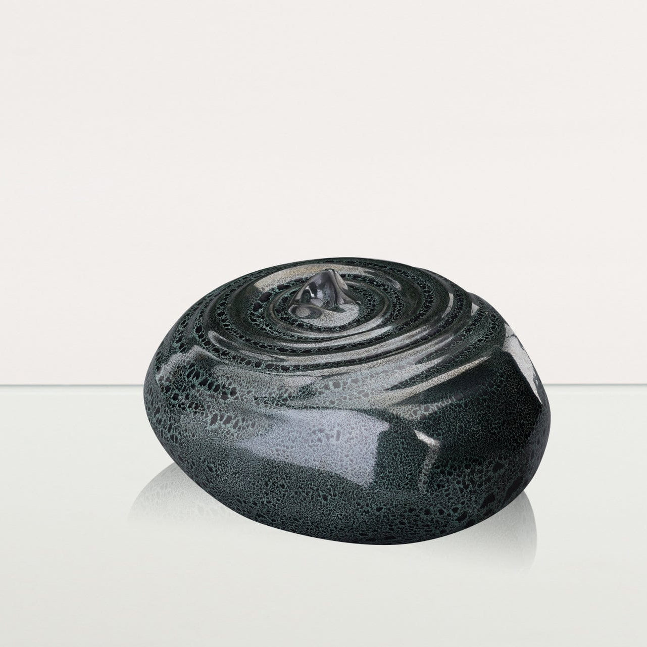 Handmade Cremation Urn for Ashes "Resonance" - Large Urn | Black Melange | Ceramic - Pulvis Art Urns