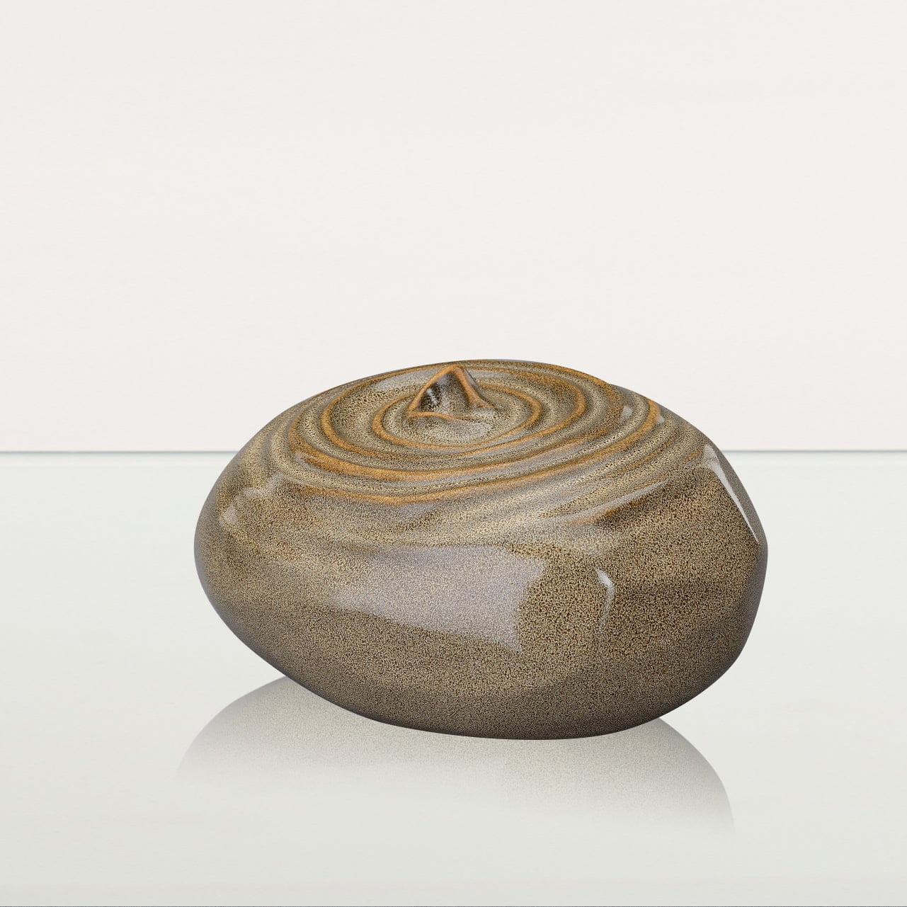 Handmade Cremation Urn for Ashes "Resonance" - Large Urn | Brown Melange | Ceramic - Pulvis Art Urns