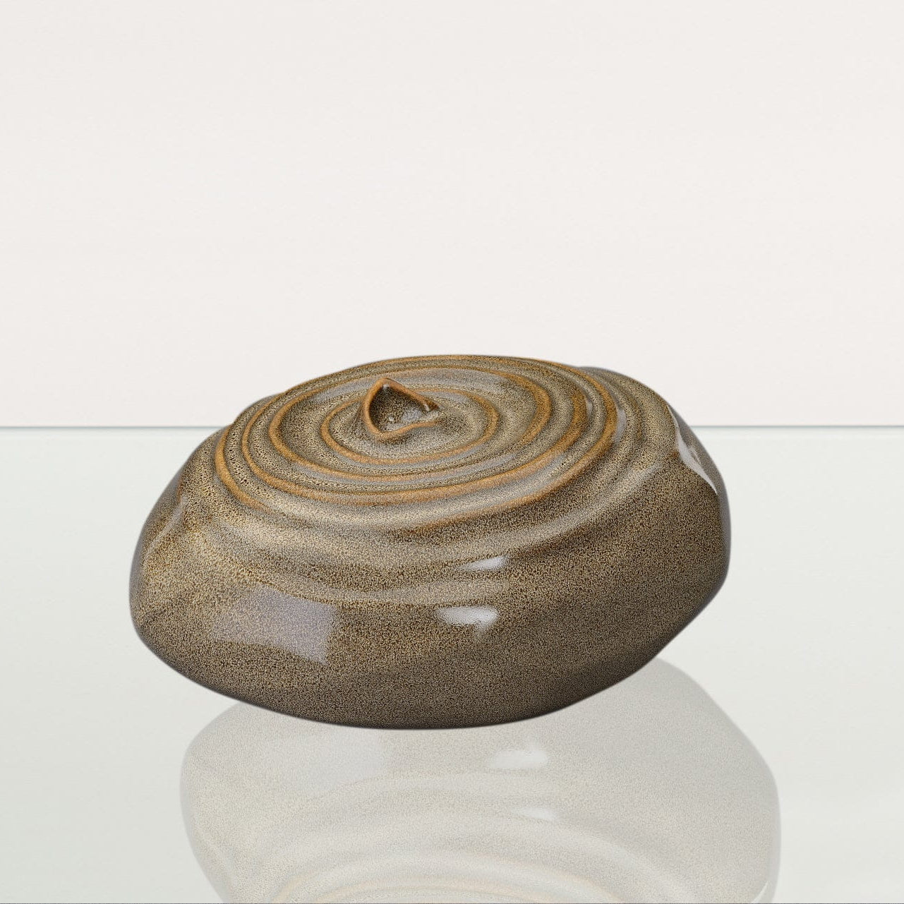 Handmade Cremation Urn for Ashes "Resonance" - Large Urn | Brown Melange | Ceramic - Pulvis Art Urns