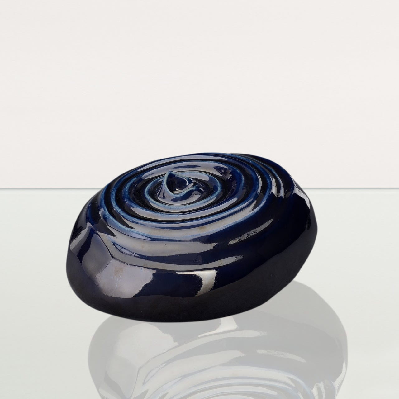 Handmade Cremation Urn for Ashes "Resonance" - Large Urn | Cobalt Metallic | Ceramic - Pulvis Art Urns