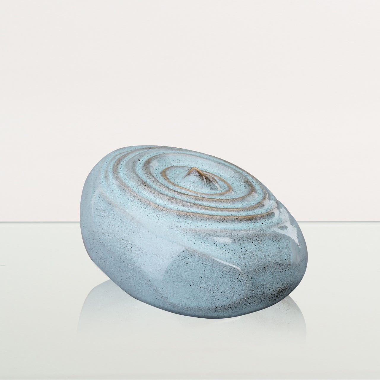 Handmade Cremation Urn for Ashes "Resonance" - Large Urn | Oily Green Melange | Ceramic - Pulvis Art Urns