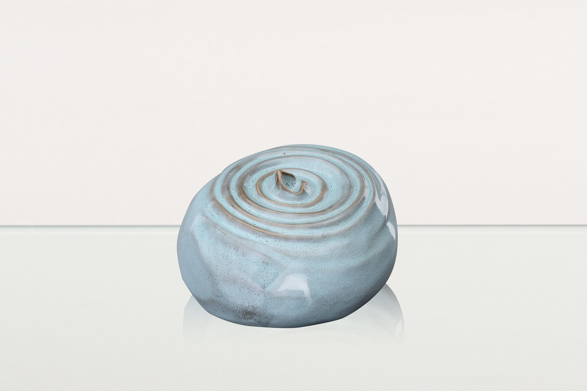 Handmade Cremation Urn for Ashes "Resonance" - Large Urn | Oily Green Melange | Ceramic - Pulvis Art Urns