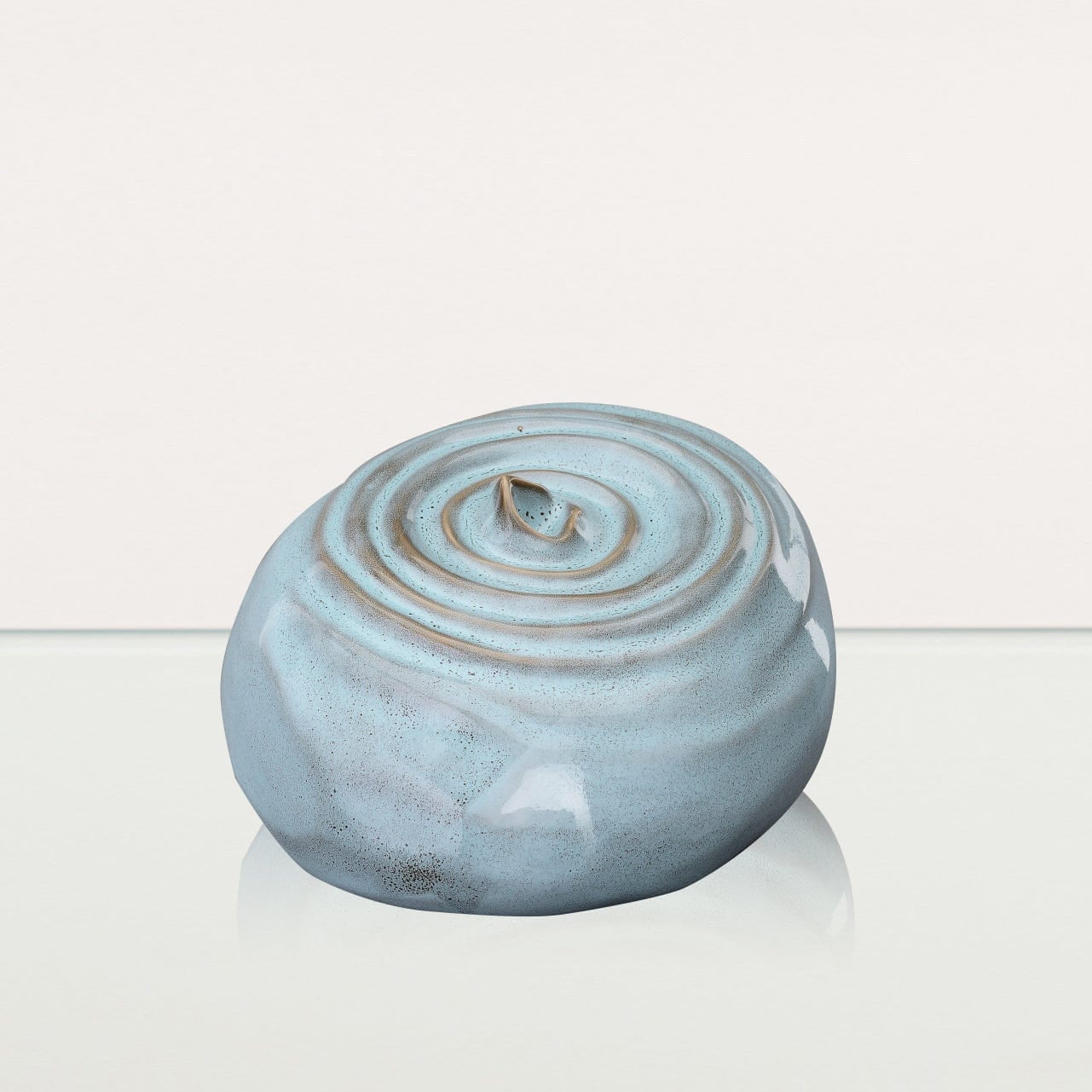 Handmade Cremation Urn for Ashes "Resonance" - Large Urn | Oily Green Melange | Ceramic - Pulvis Art Urns
