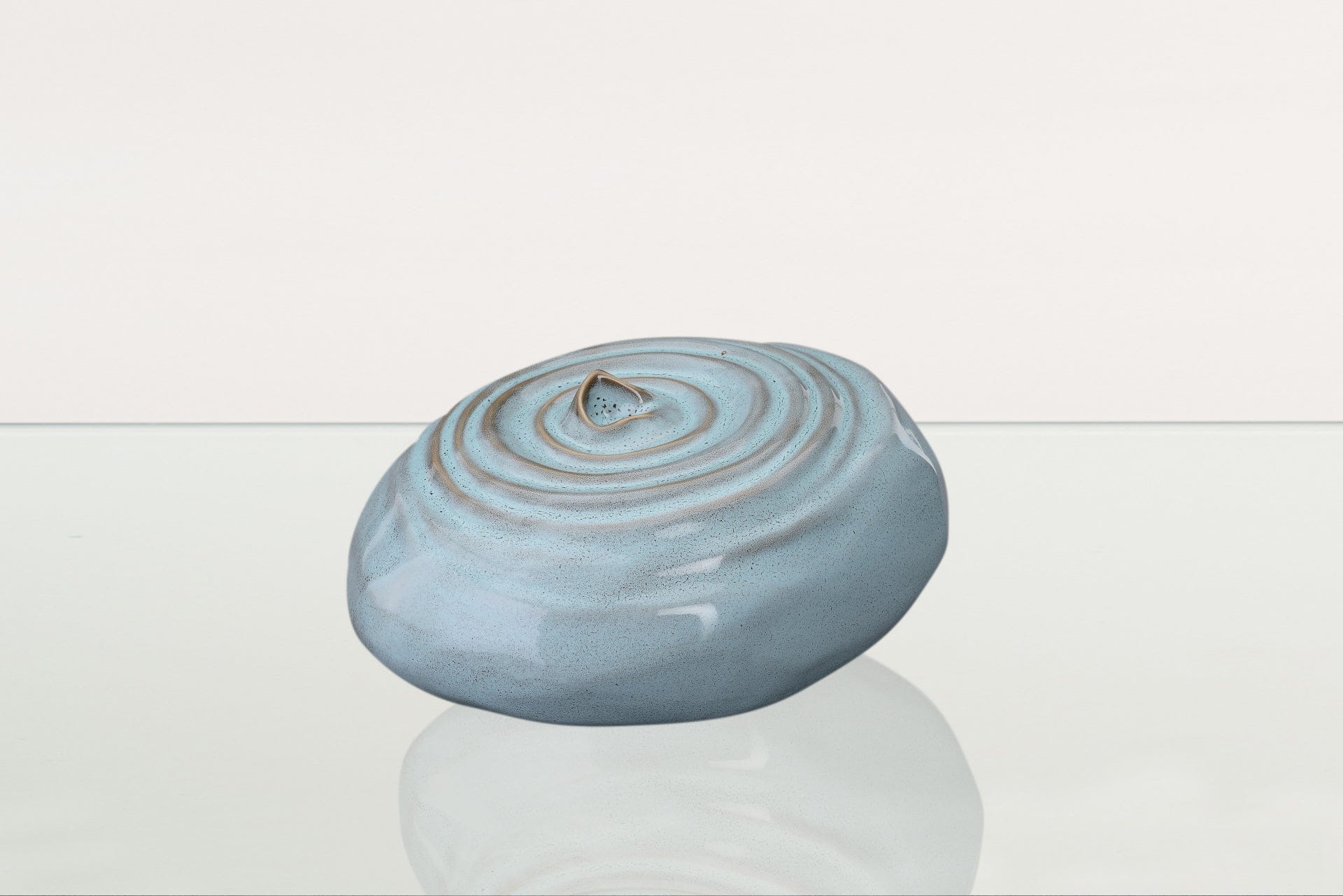 Handmade Cremation Urn for Ashes "Resonance" - Large Urn | Oily Green Melange | Ceramic - Pulvis Art Urns