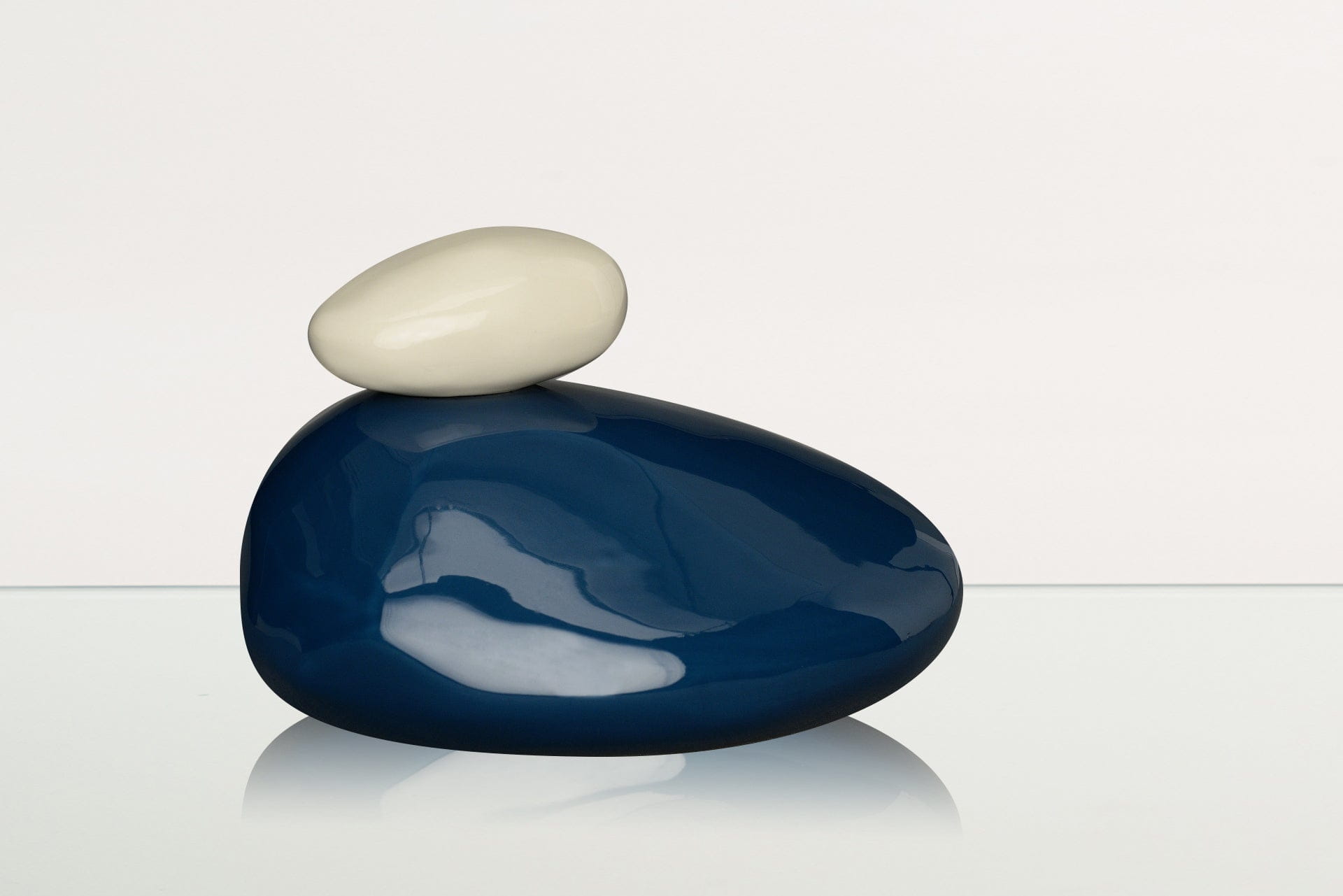 Handmade Cremation Urn for Ashes "Stone" - Large Urn | Light Cobalt | Ceramic - Pulvis Art Urns