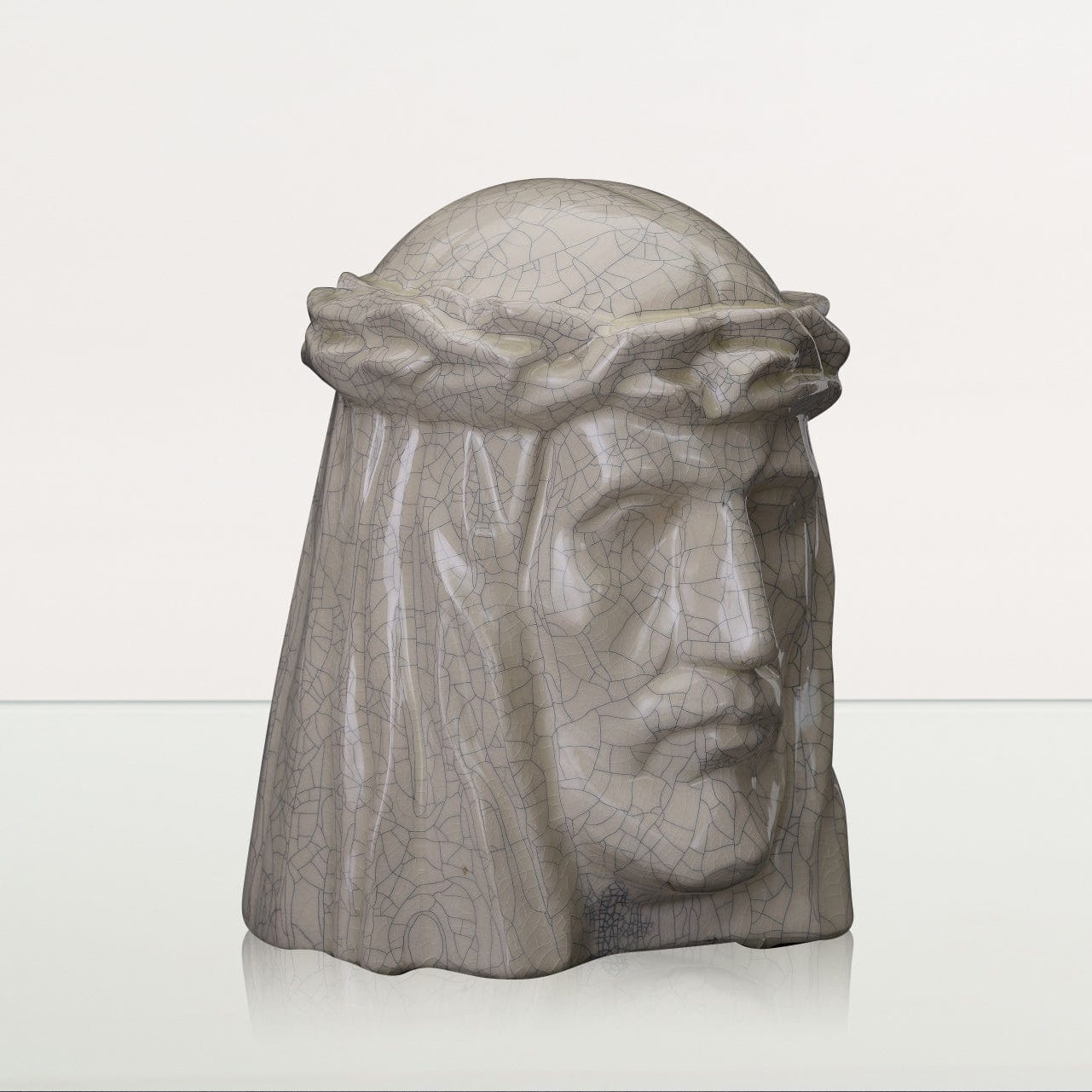 Handmade Cremation Urn for Ashes "The Christ" - Large | Craquelure | Ceramic Urn - Pulvis Art Urns