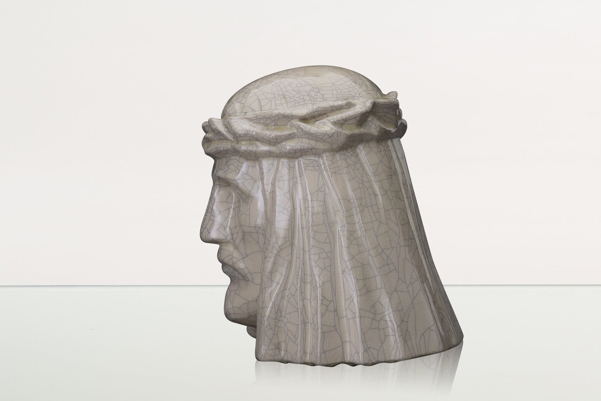 Handmade Cremation Urn for Ashes "The Christ" - Large | Craquelure | Ceramic Urn - Pulvis Art Urns