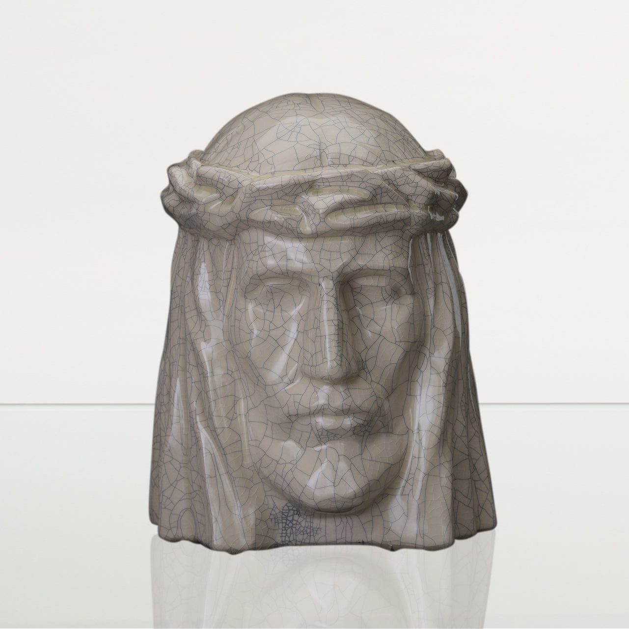 Handmade Cremation Urn for Ashes "The Christ" - Large | Craquelure | Ceramic Urn - Pulvis Art Urns